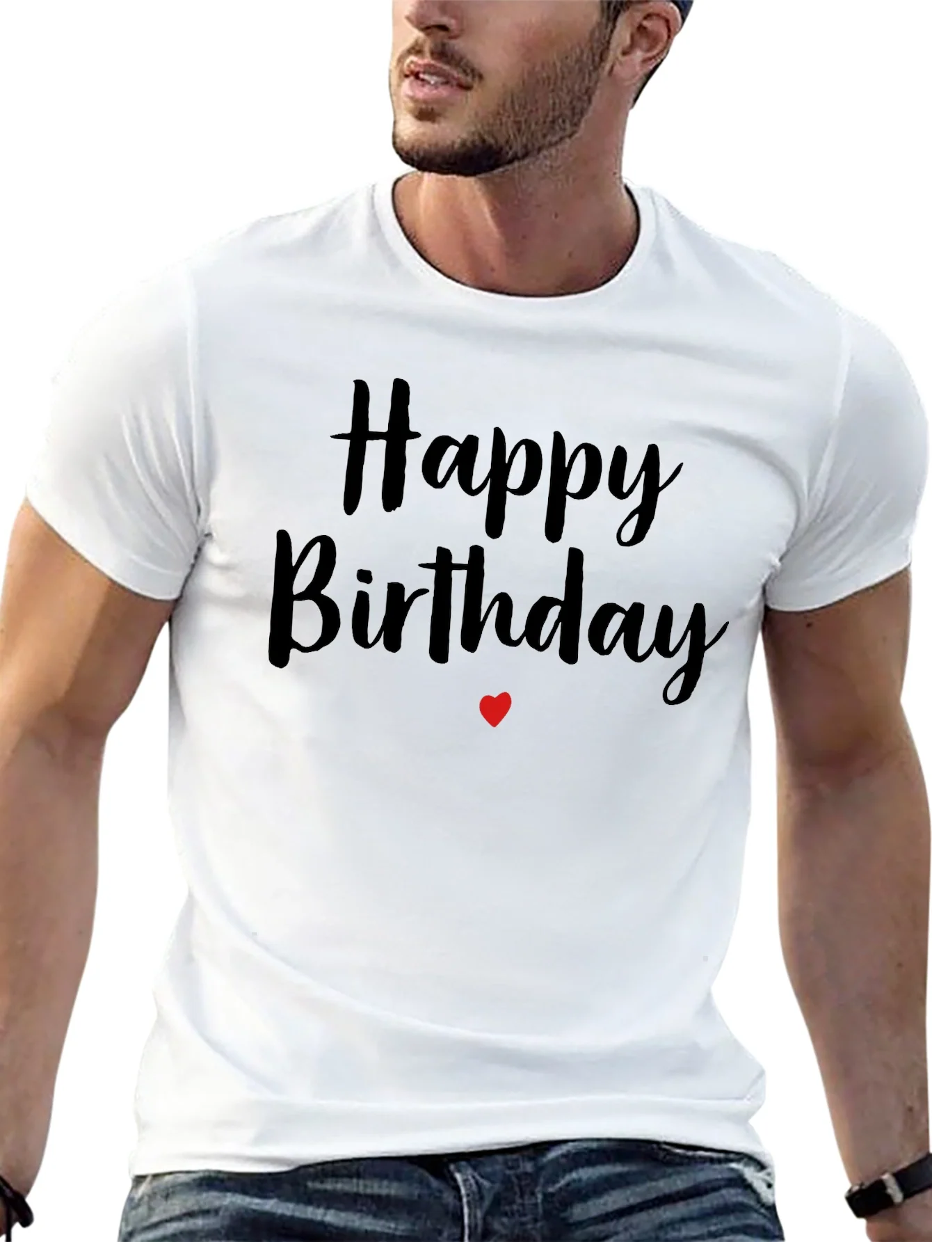 Happy Birthday T-Shirt - Black Cotton Blend