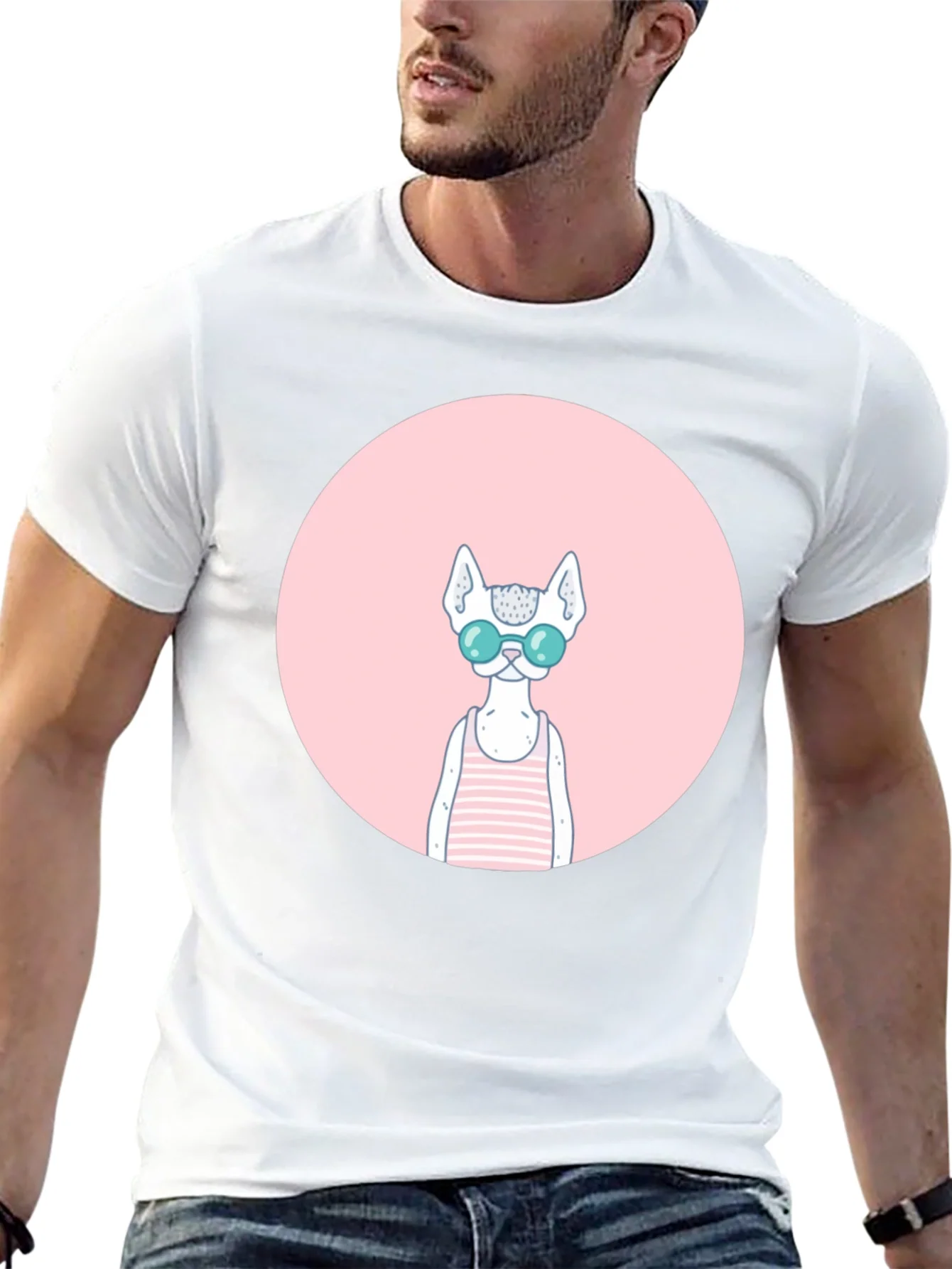 Cool Cat Graphic Tee - Black Cotton Blend