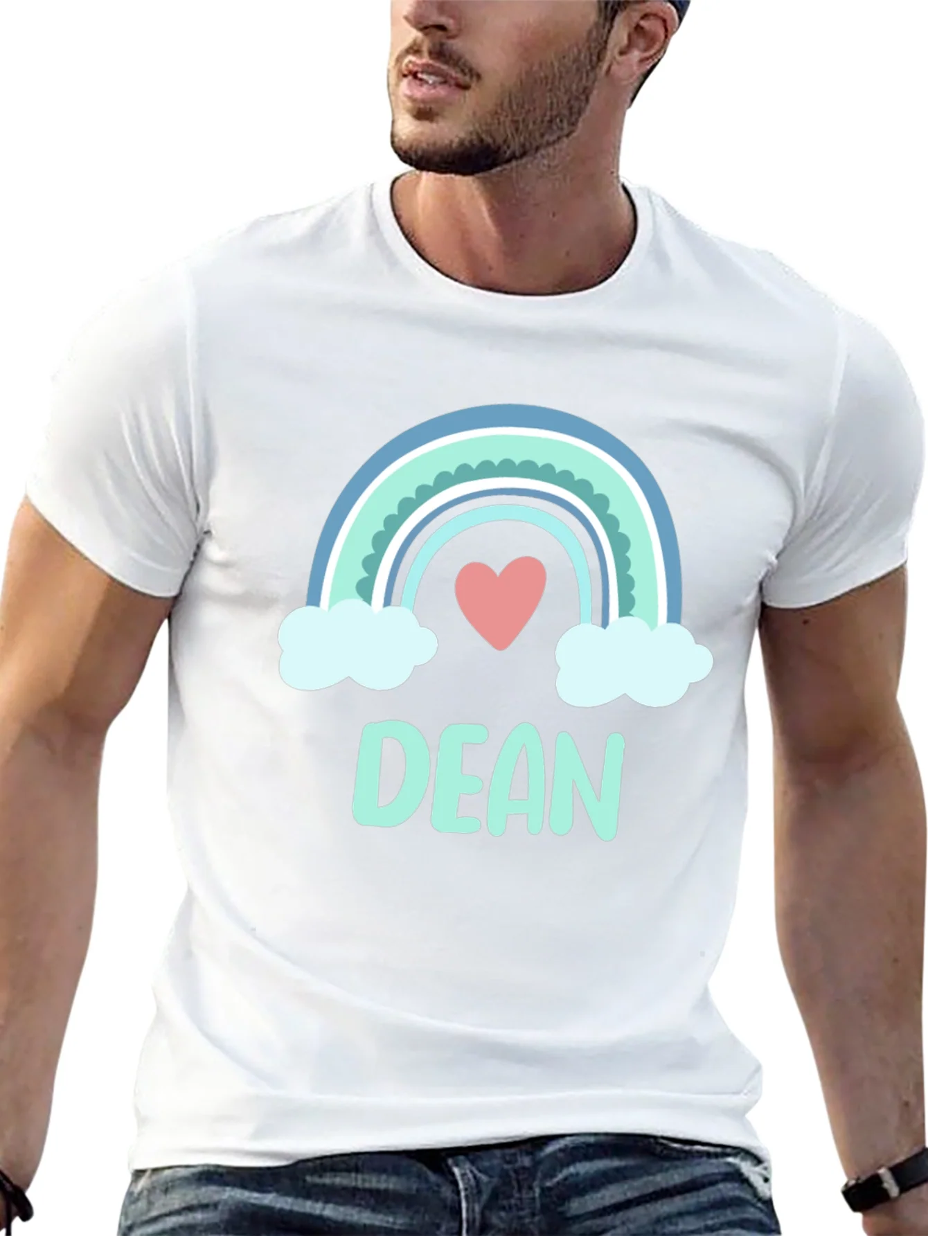 Dean Rainbow Heart Custom T-Shirt