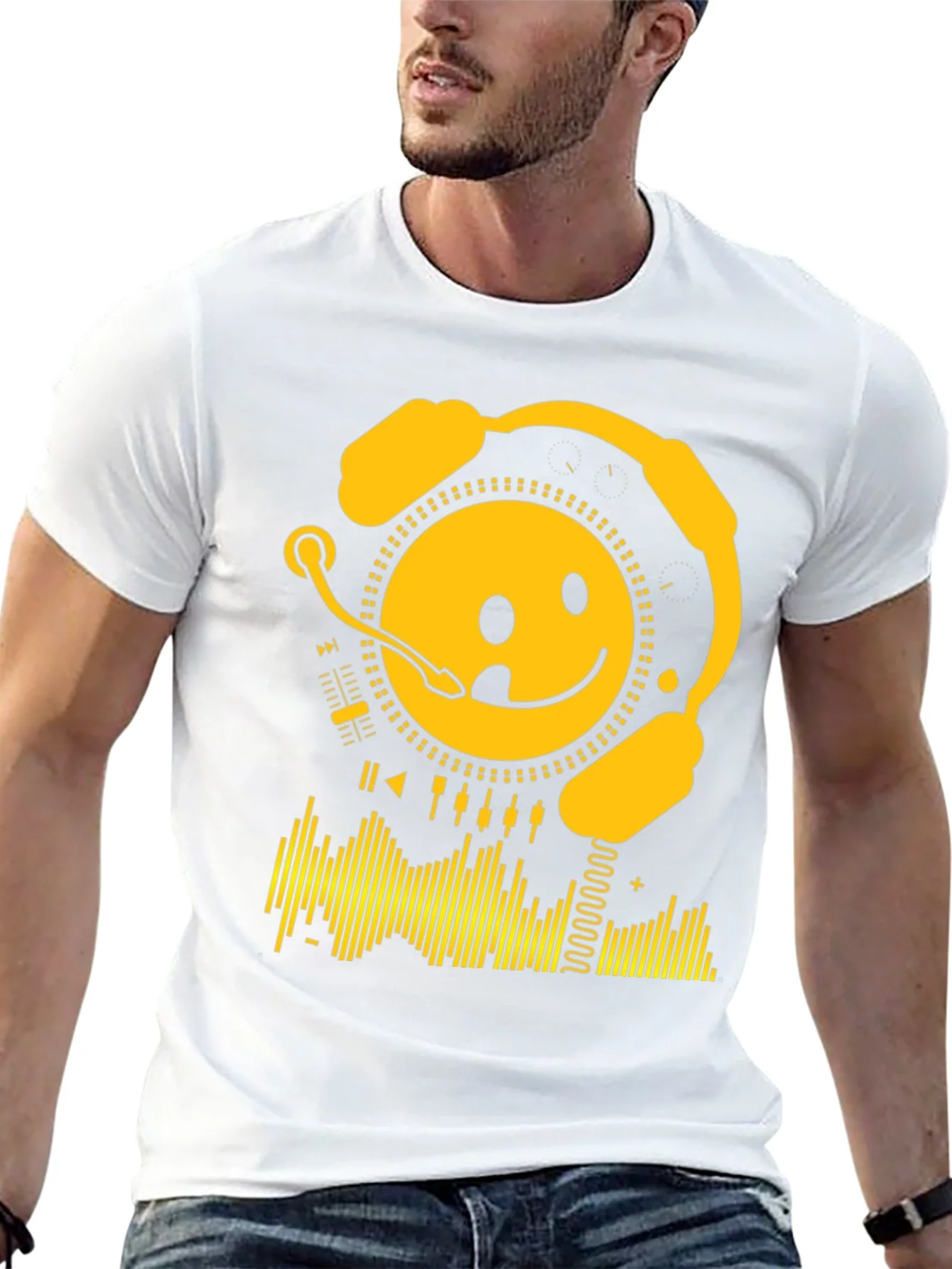 Smiley DJ Black T-Shirt