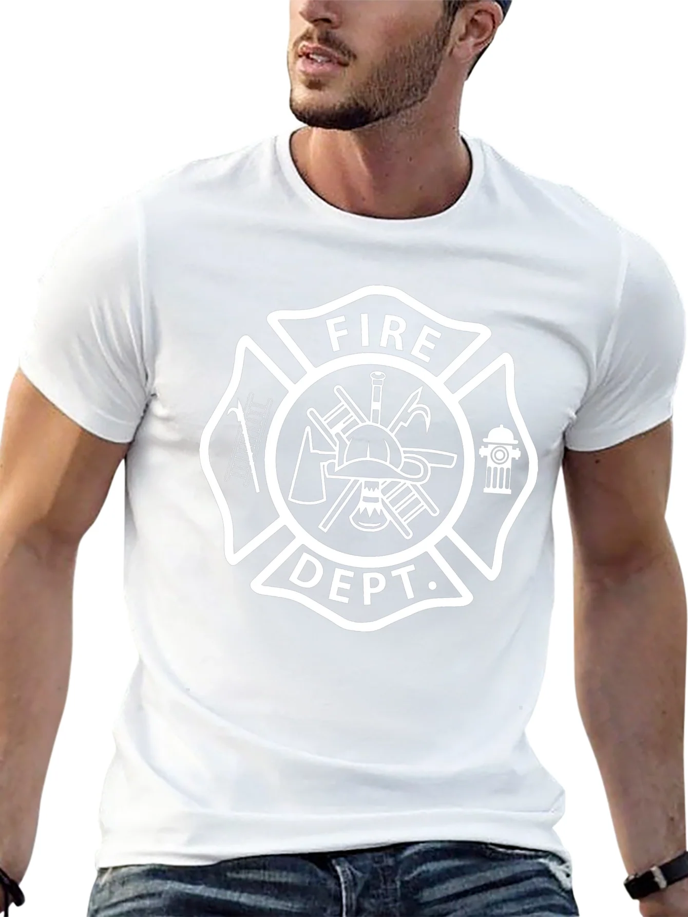 Fire Dept. Emblem Black T-Shirt