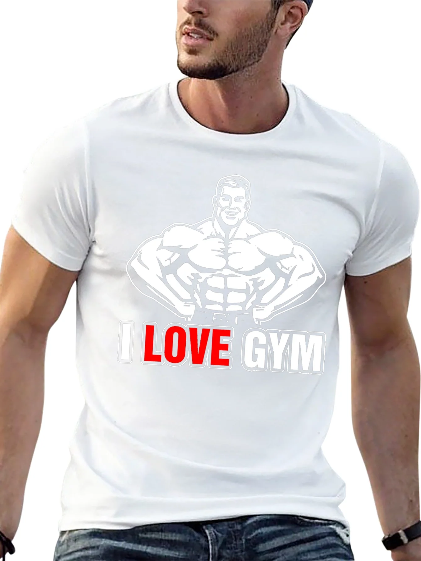 I Love Gym Black Graphic T-Shirt
