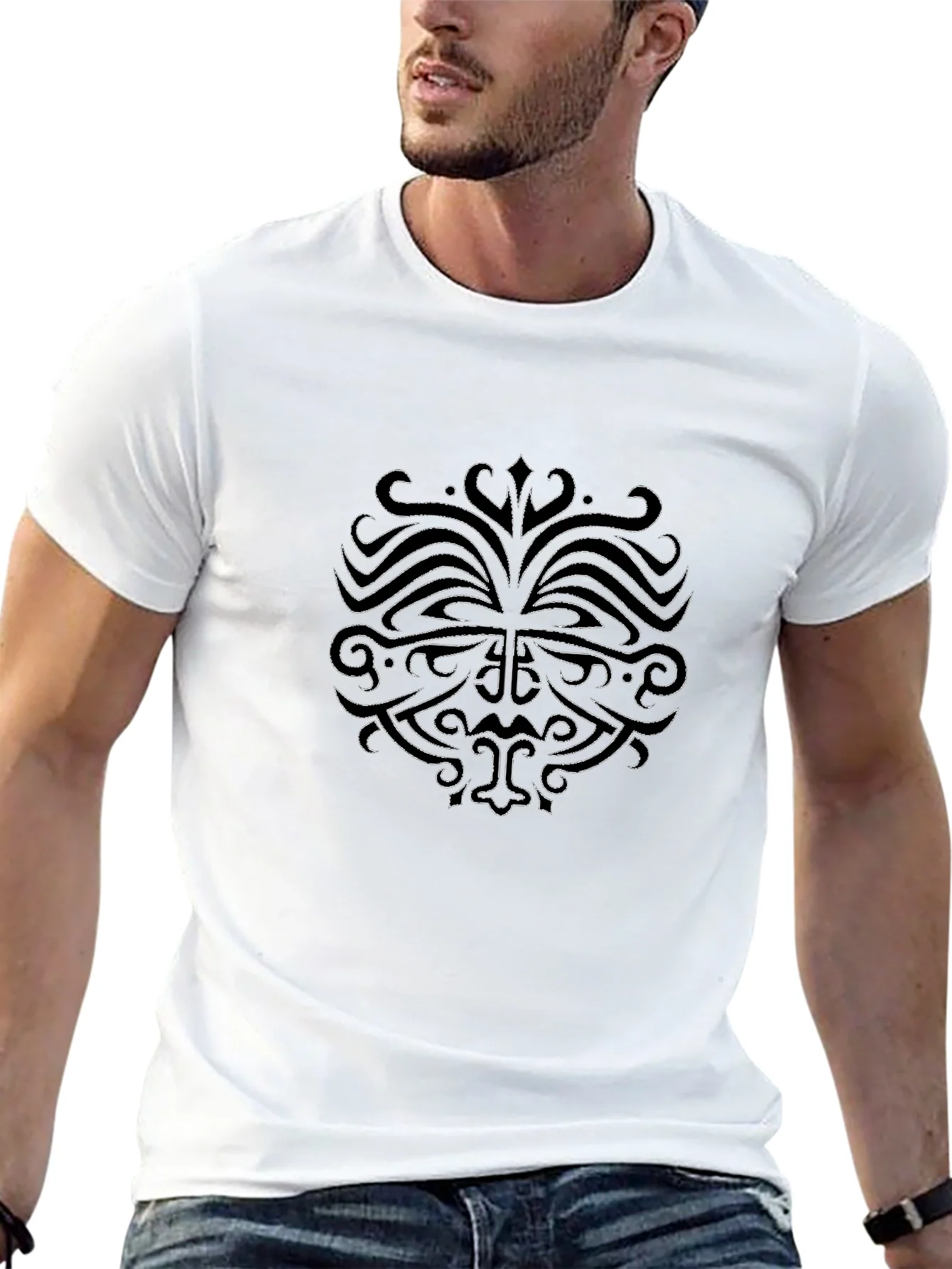 Black T-Shirt with Tribal Inspired Design