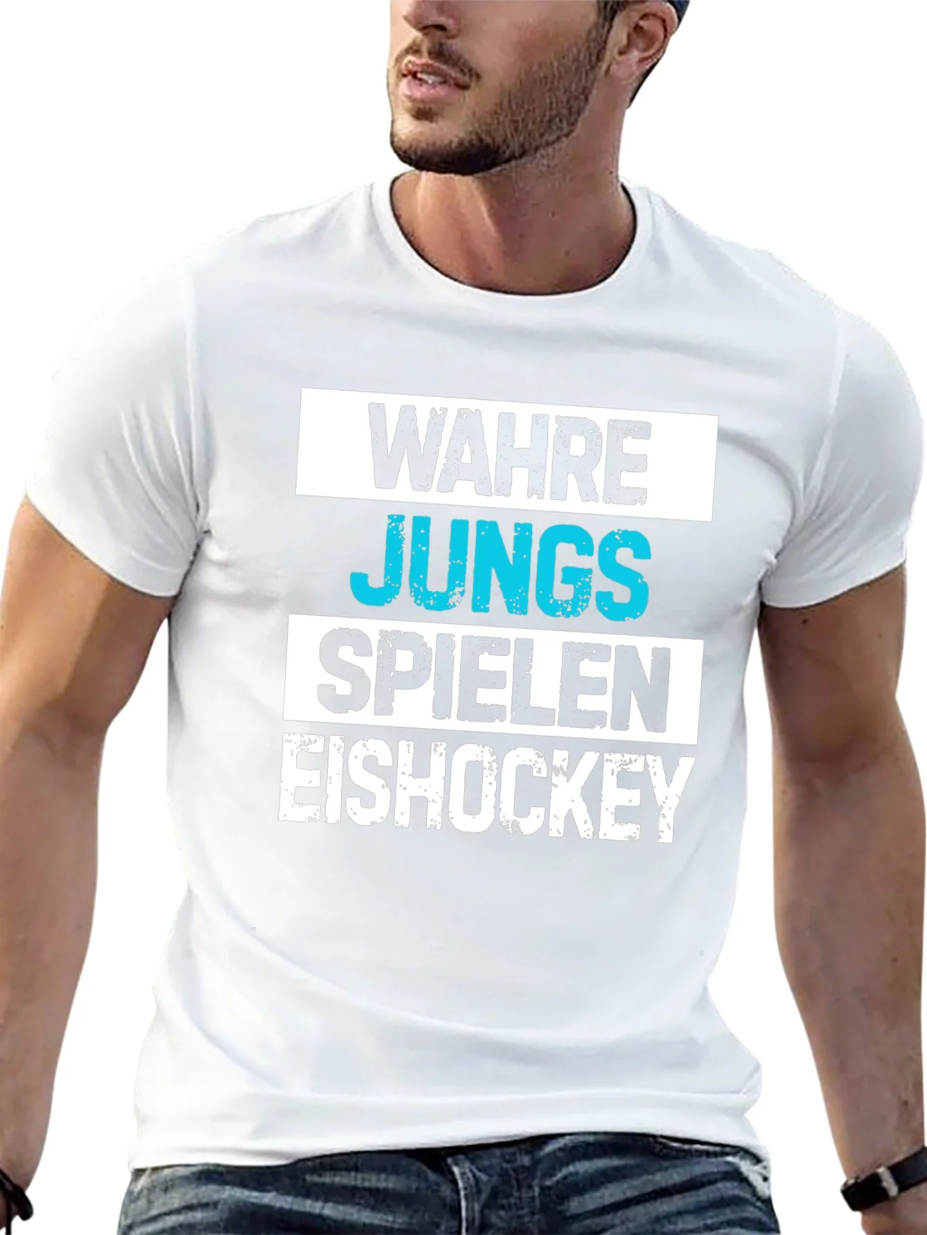 Wahre Jungs Spielen Eishockey Black T-Shirt