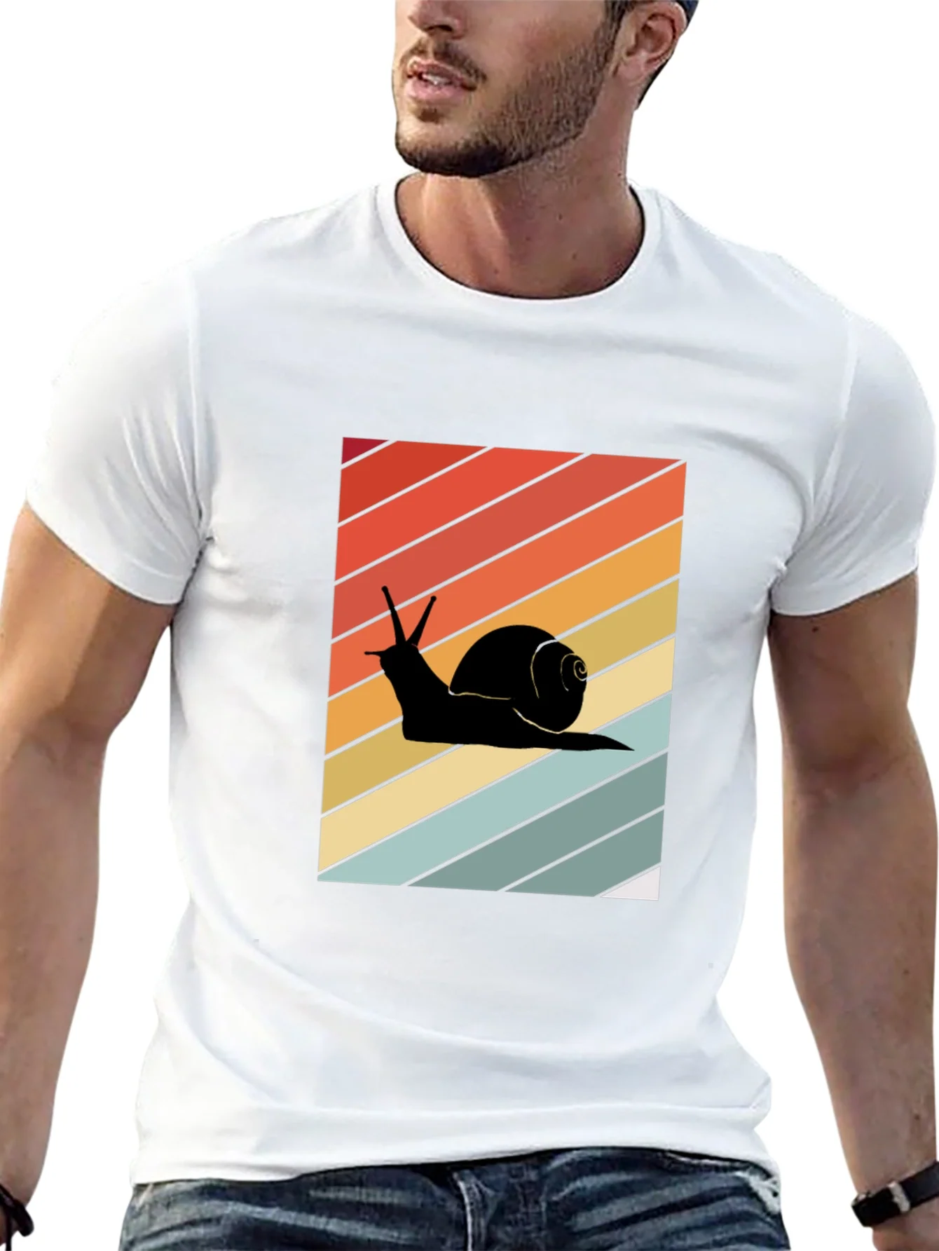 Retro Snail Graphic Tee - Unisex Cotton Blend T-Shirt