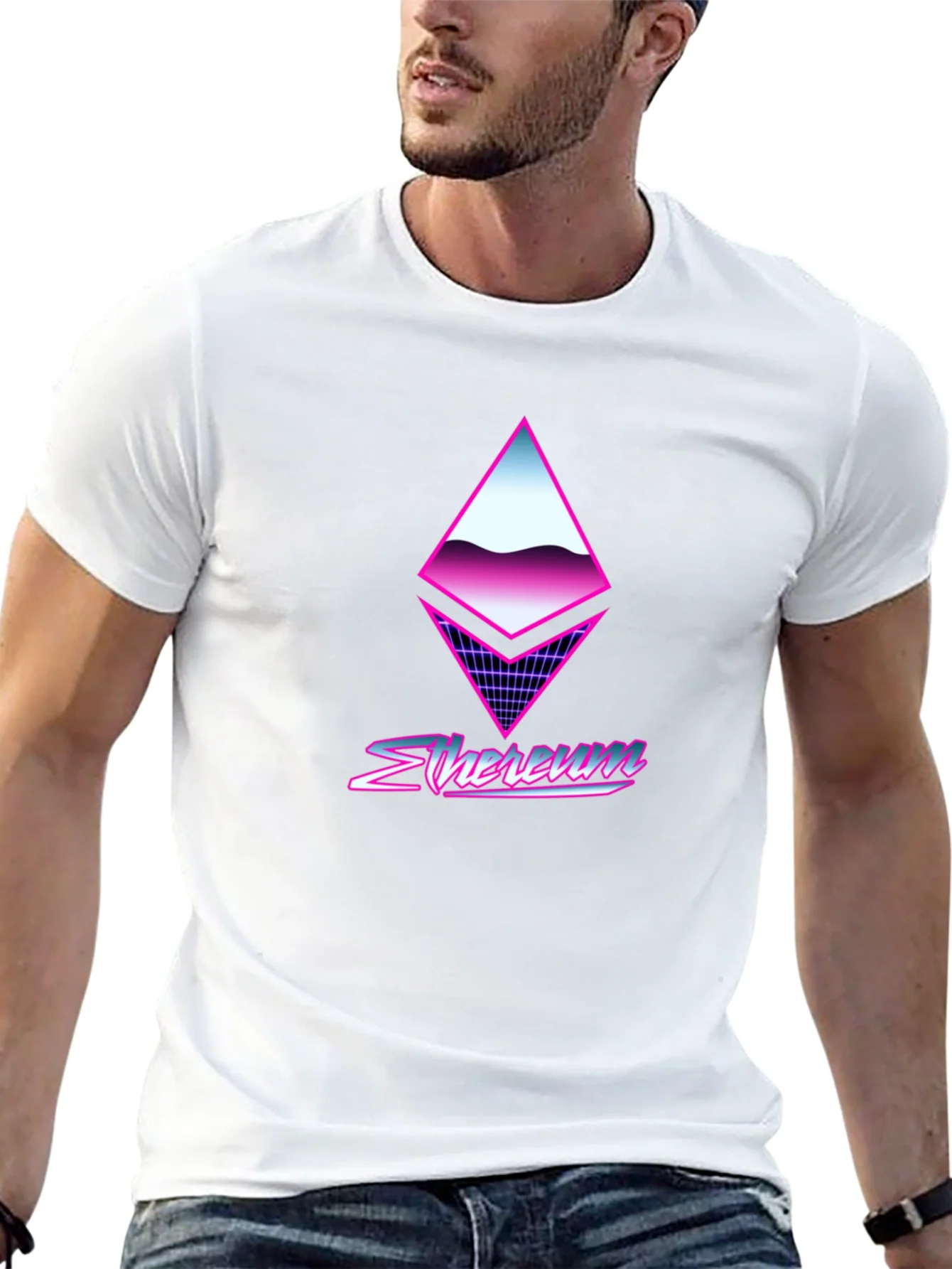 Retro Ethereum Crypto Black T-Shirt