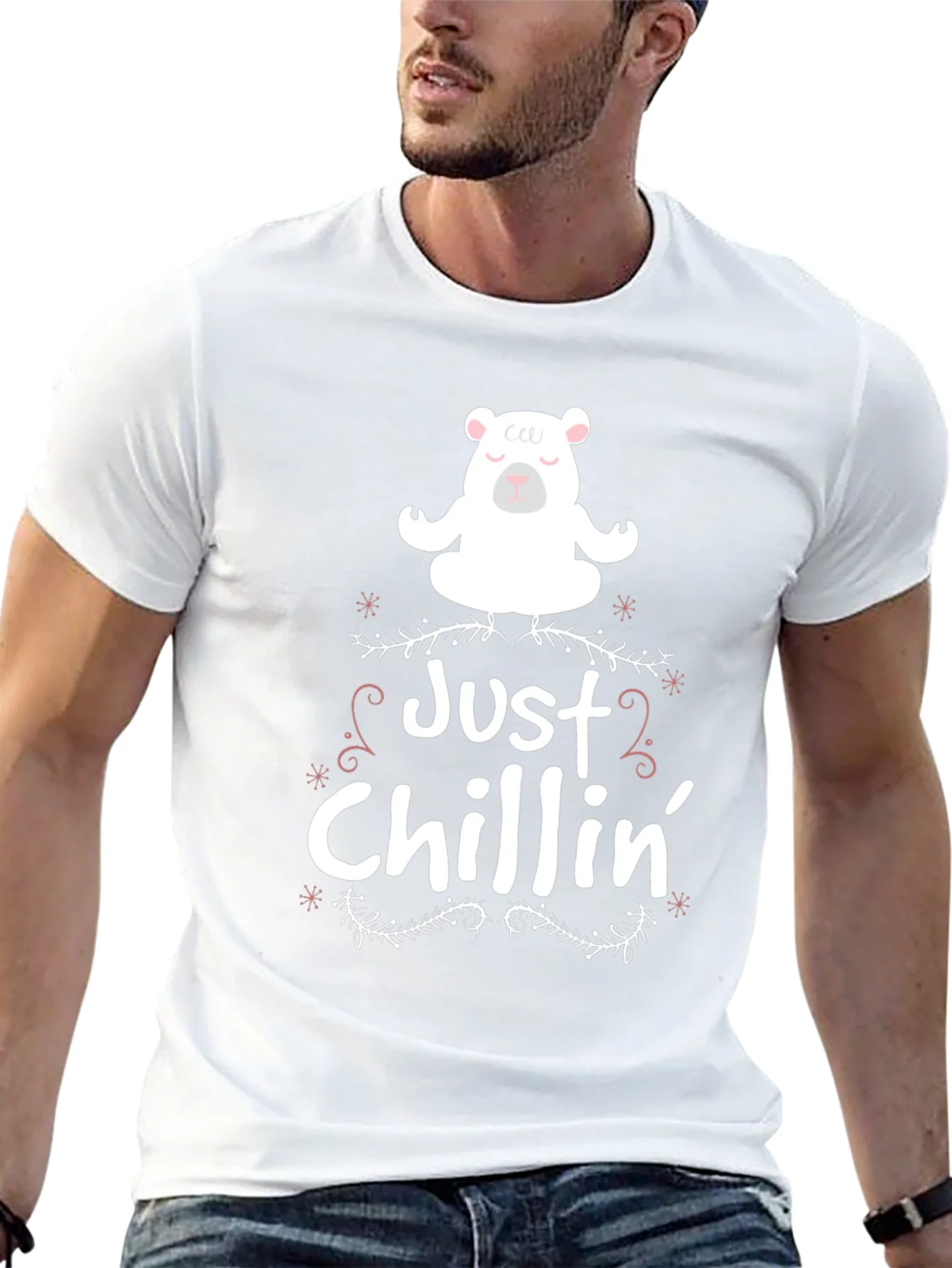 Just Chillin Bear Graphic Tee - Black