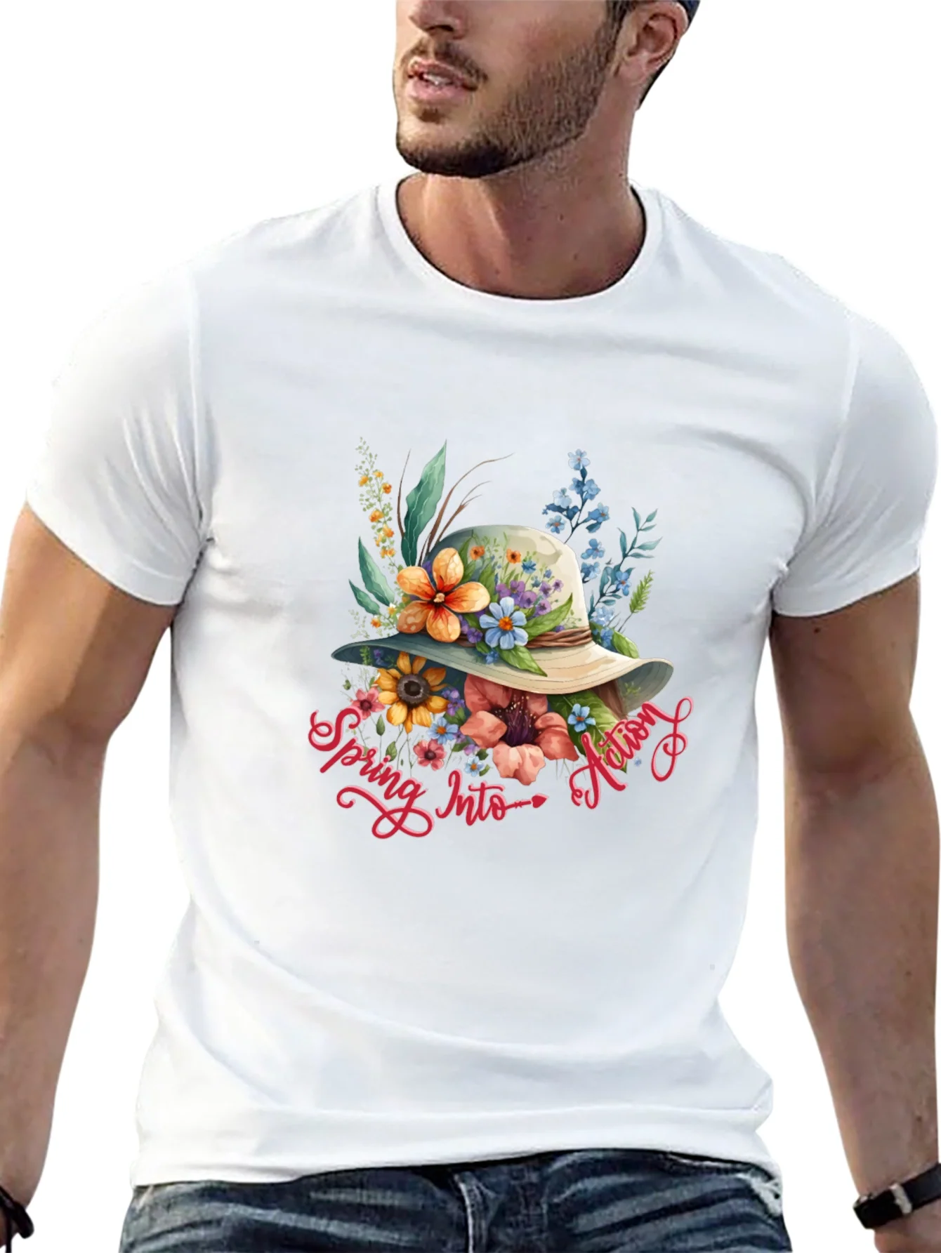Floral Spring Into Autumn Graphic T-Shirt