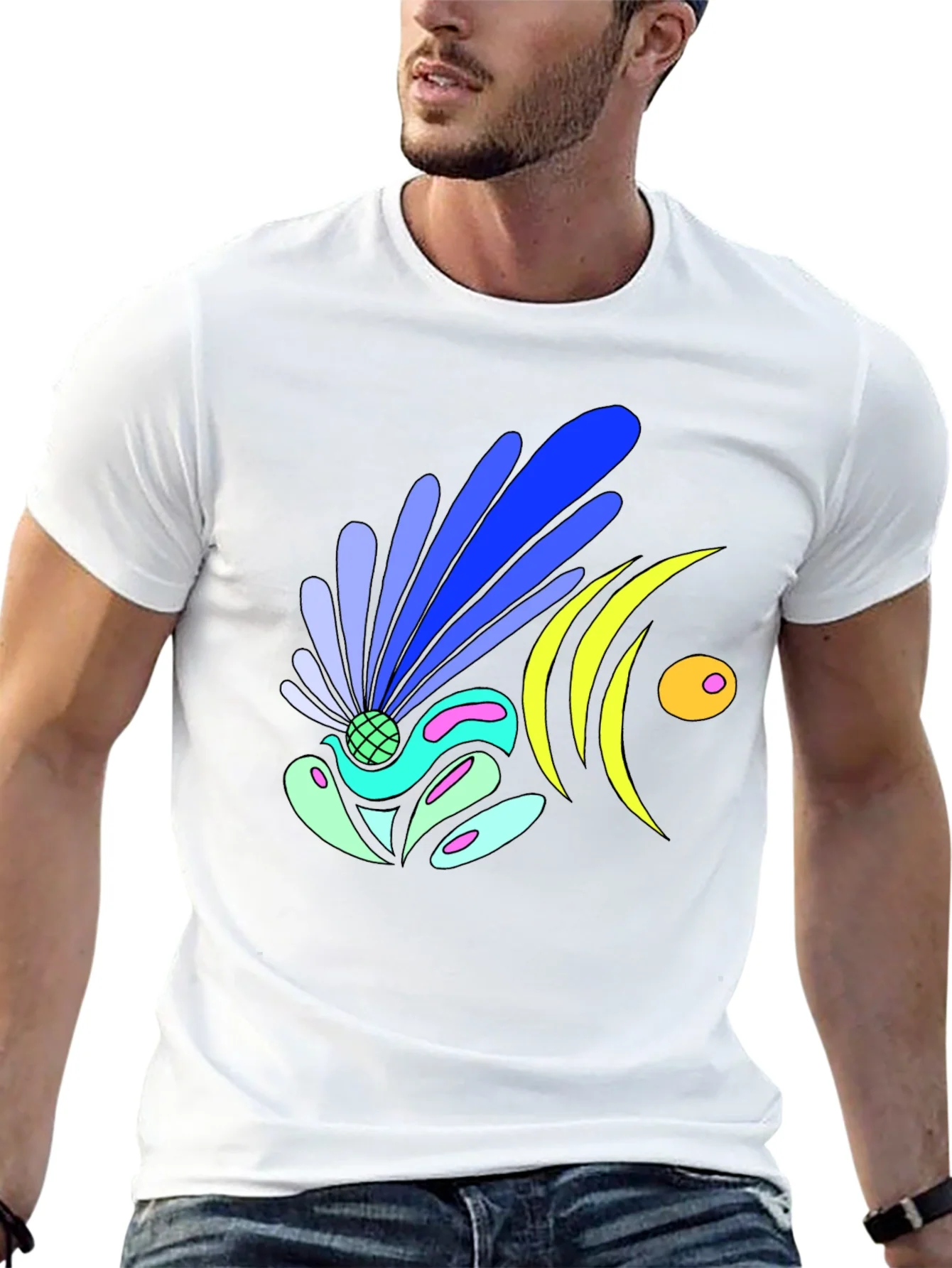 Abstract Design Black Tee