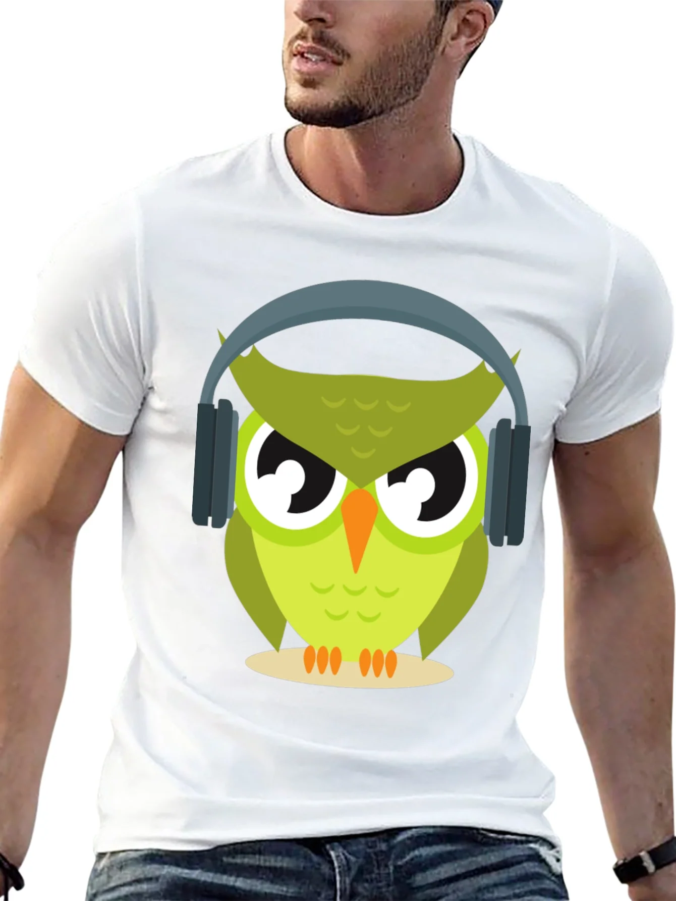 Owl with Headphones Graphic Tee - Cool & Trendy