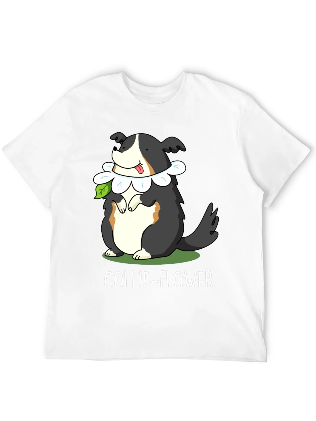 Collie-Flower T-Shirt: Dog & Flower Pun
