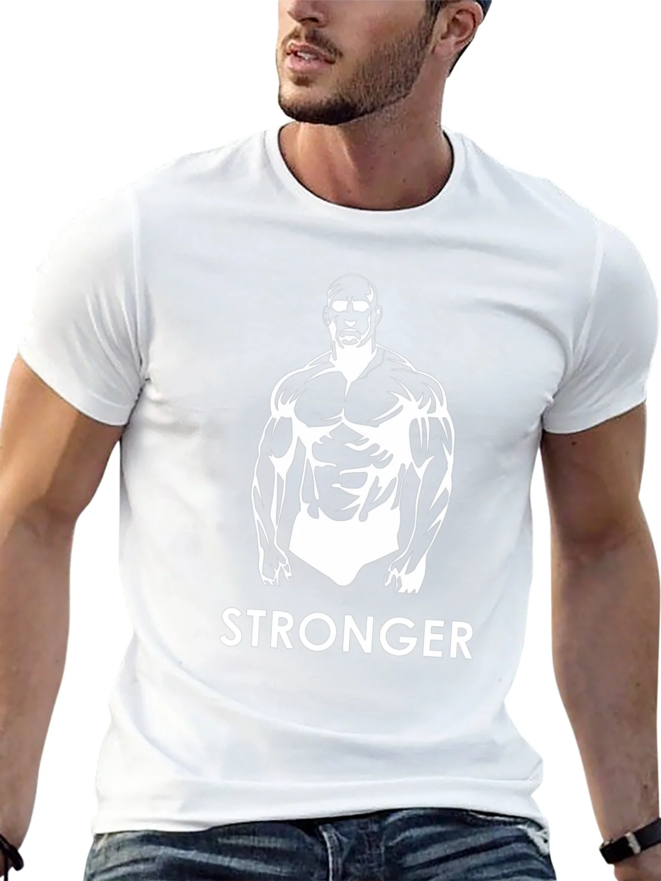 Stronger Graphic Print Mens Black T-Shirt