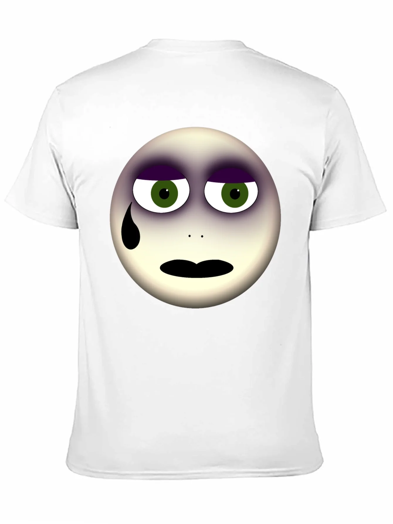 Sad Emoji Graphic Print Black T-Shirt
