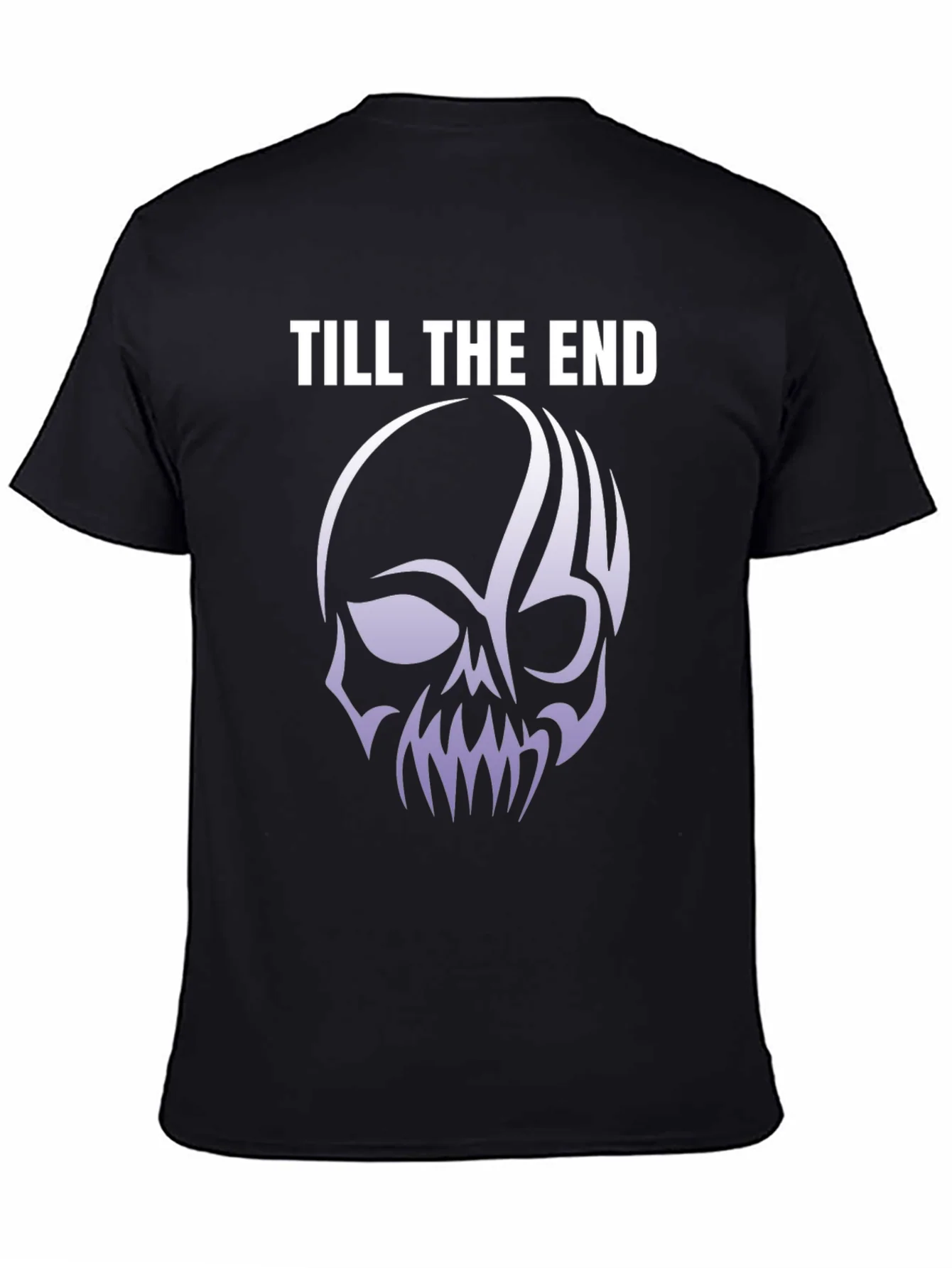 Till The End Skull Graphic Tee - Black