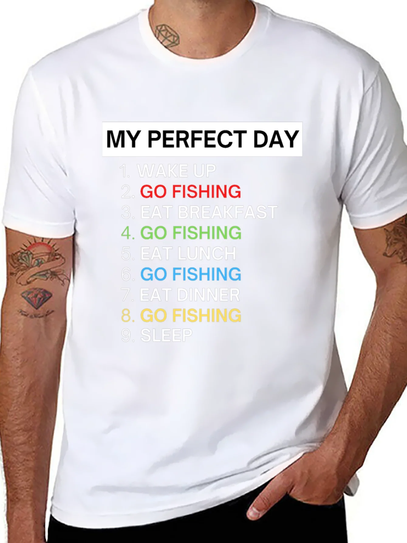 My Perfect Day Fishing T-Shirt Gift for Fisherman