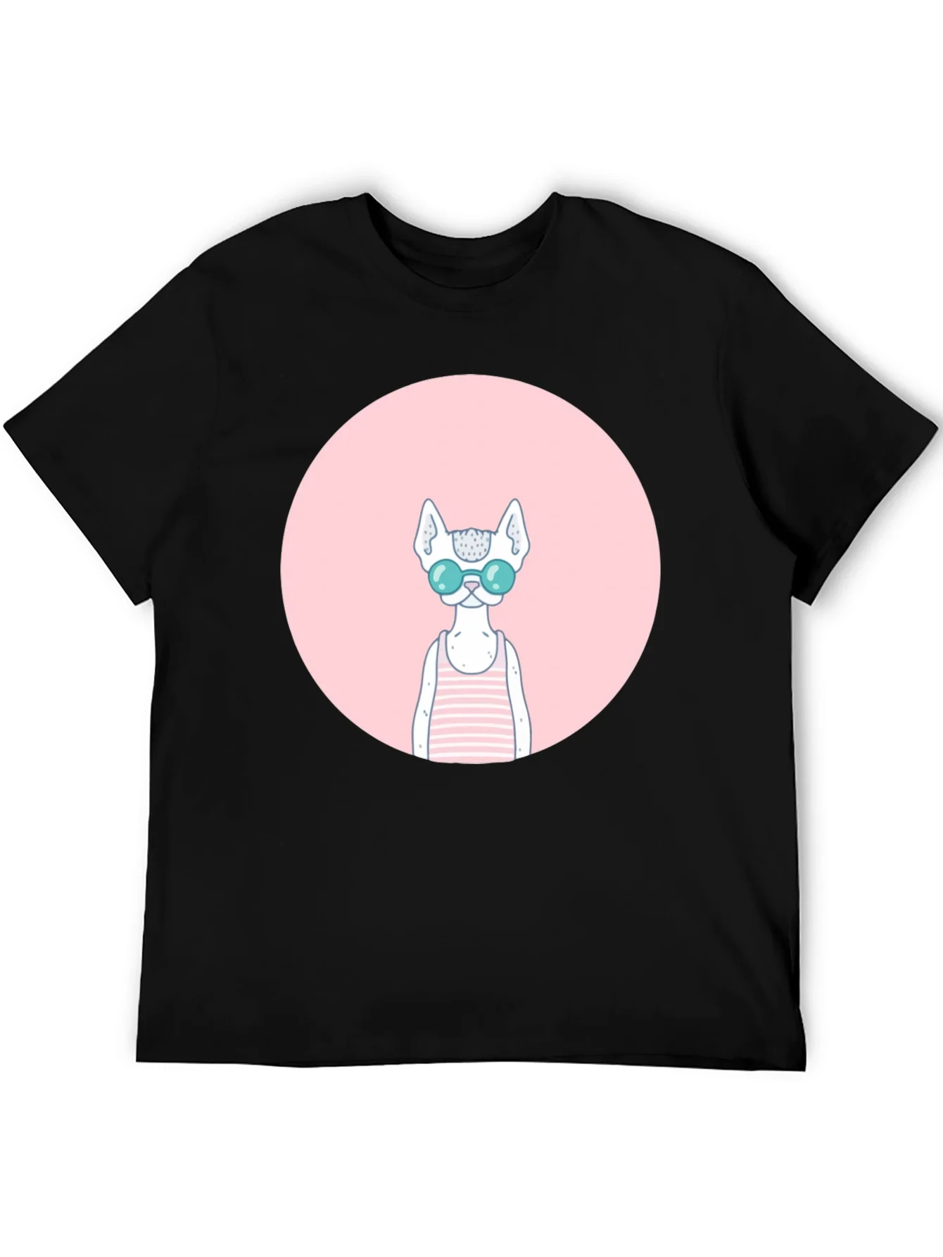 Cool Cat Graphic Tee - Black Cotton Blend