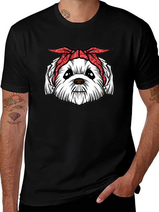 Bandana Dog Graphic T-Shirt - Cool Canine Tee