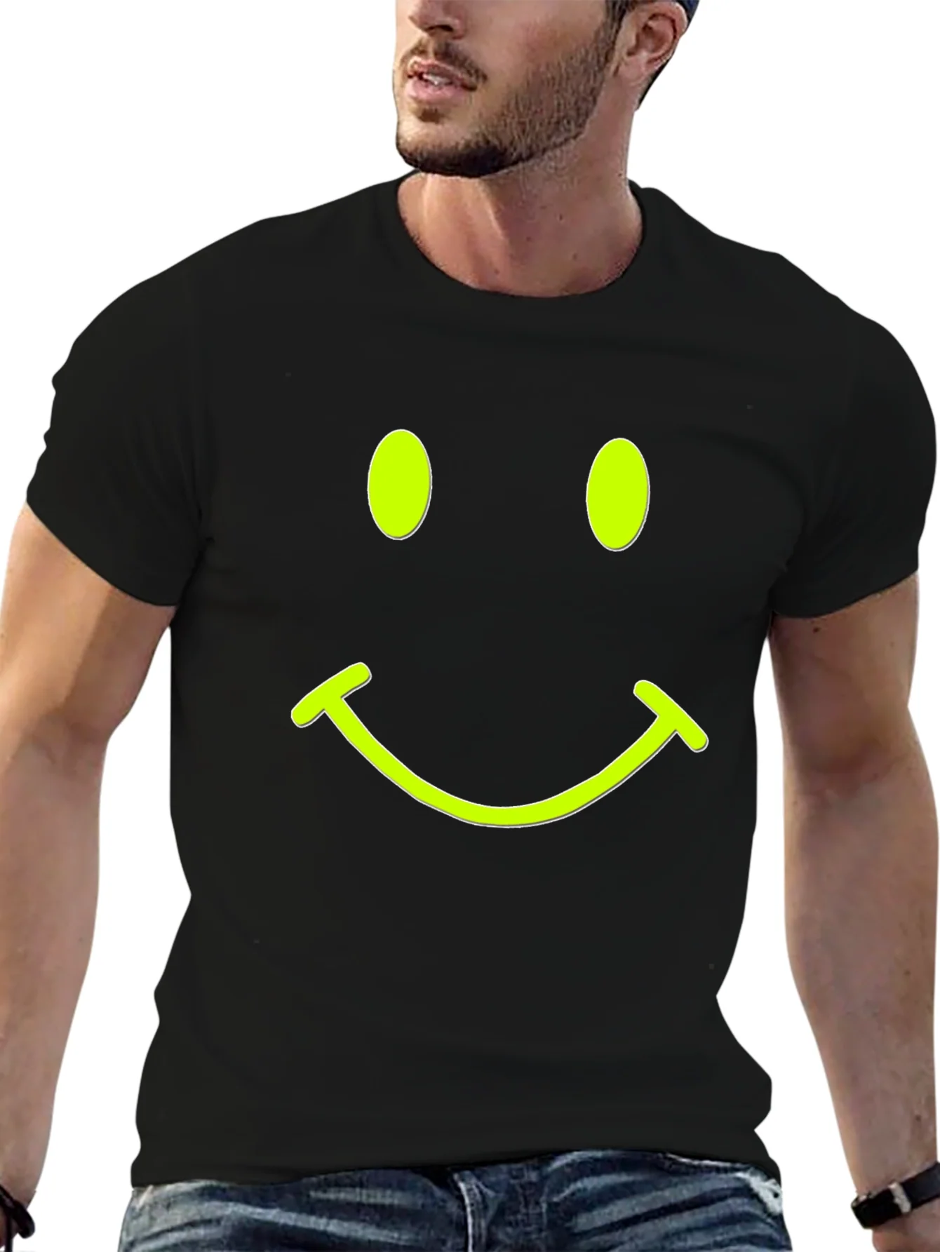 Smiley Face Black T-Shirt - Express Your Happy Side!