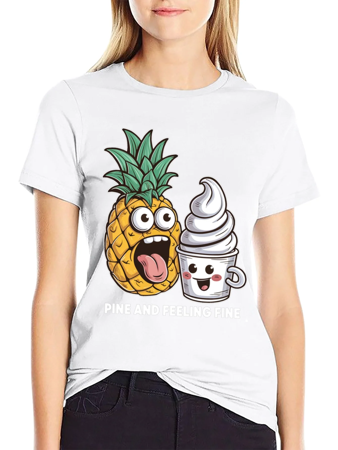 Pine and Feeling Fine Black Graphic T-Shirt