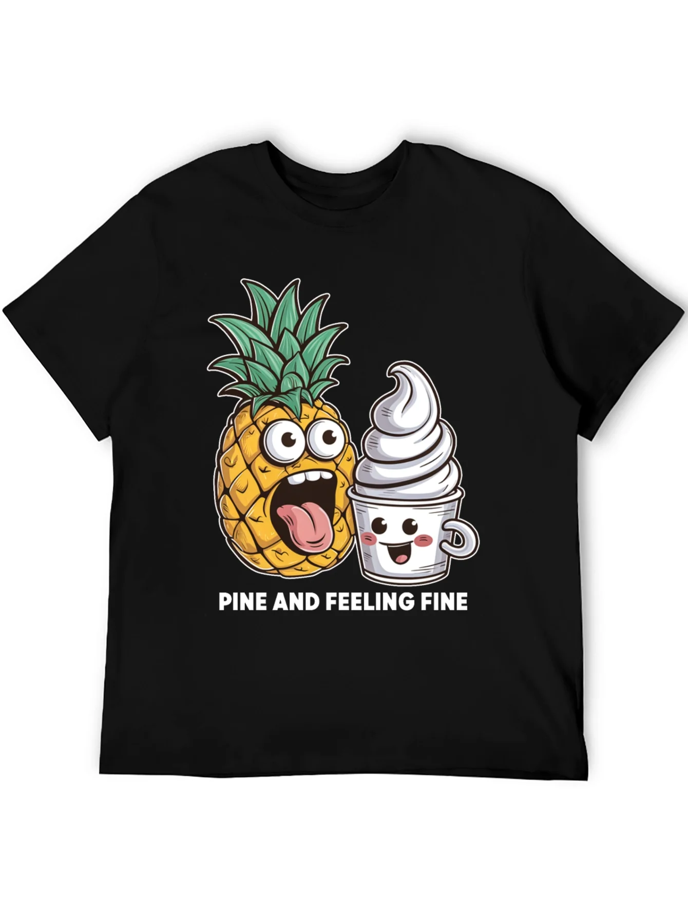 Pine and Feeling Fine Black Graphic T-Shirt