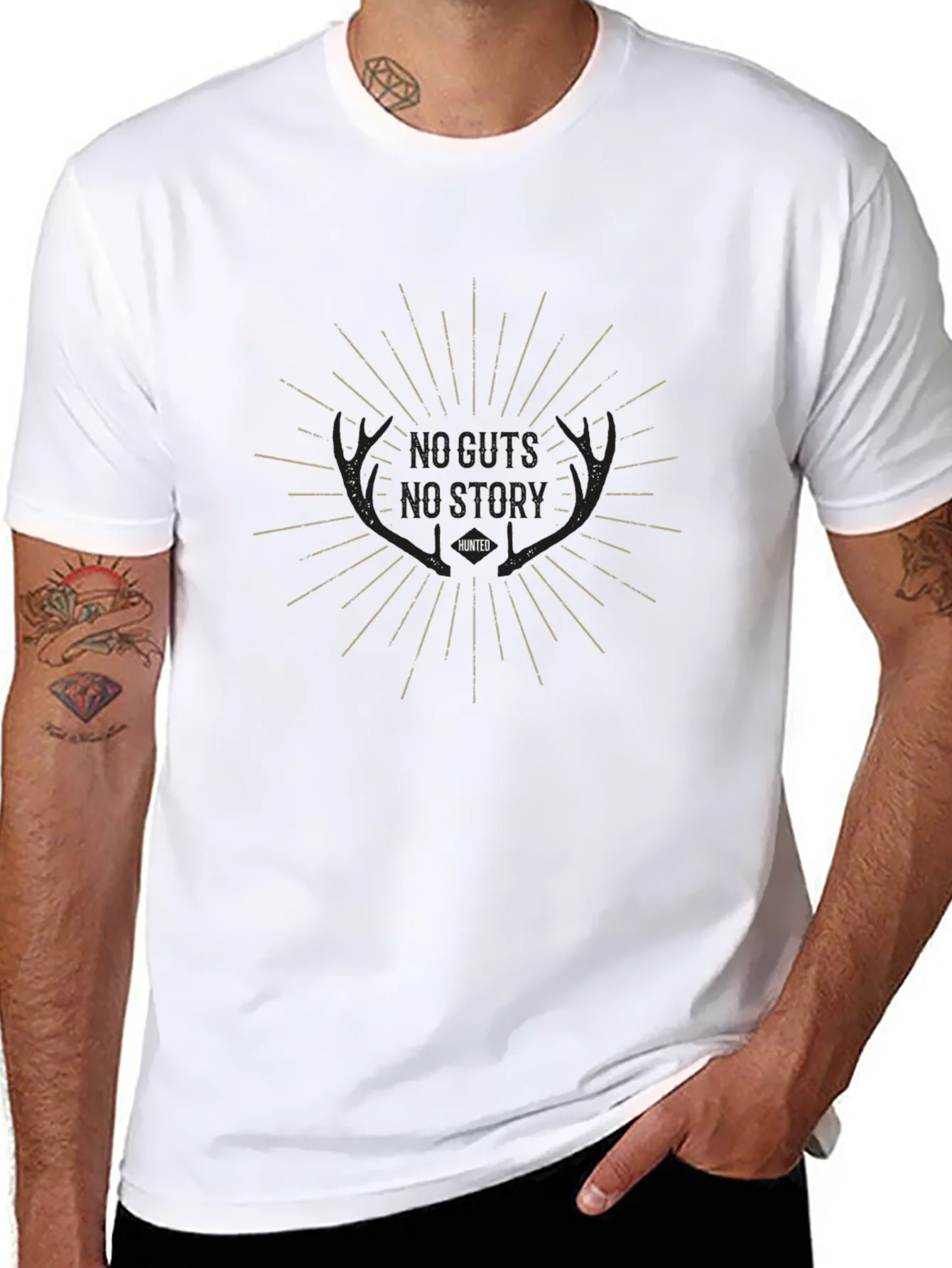 Hunted Graphic Tee: No Guts No Story