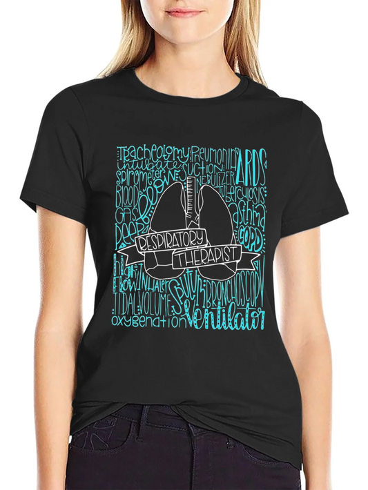 Respiratory Therapist Tee - Lung Word Art