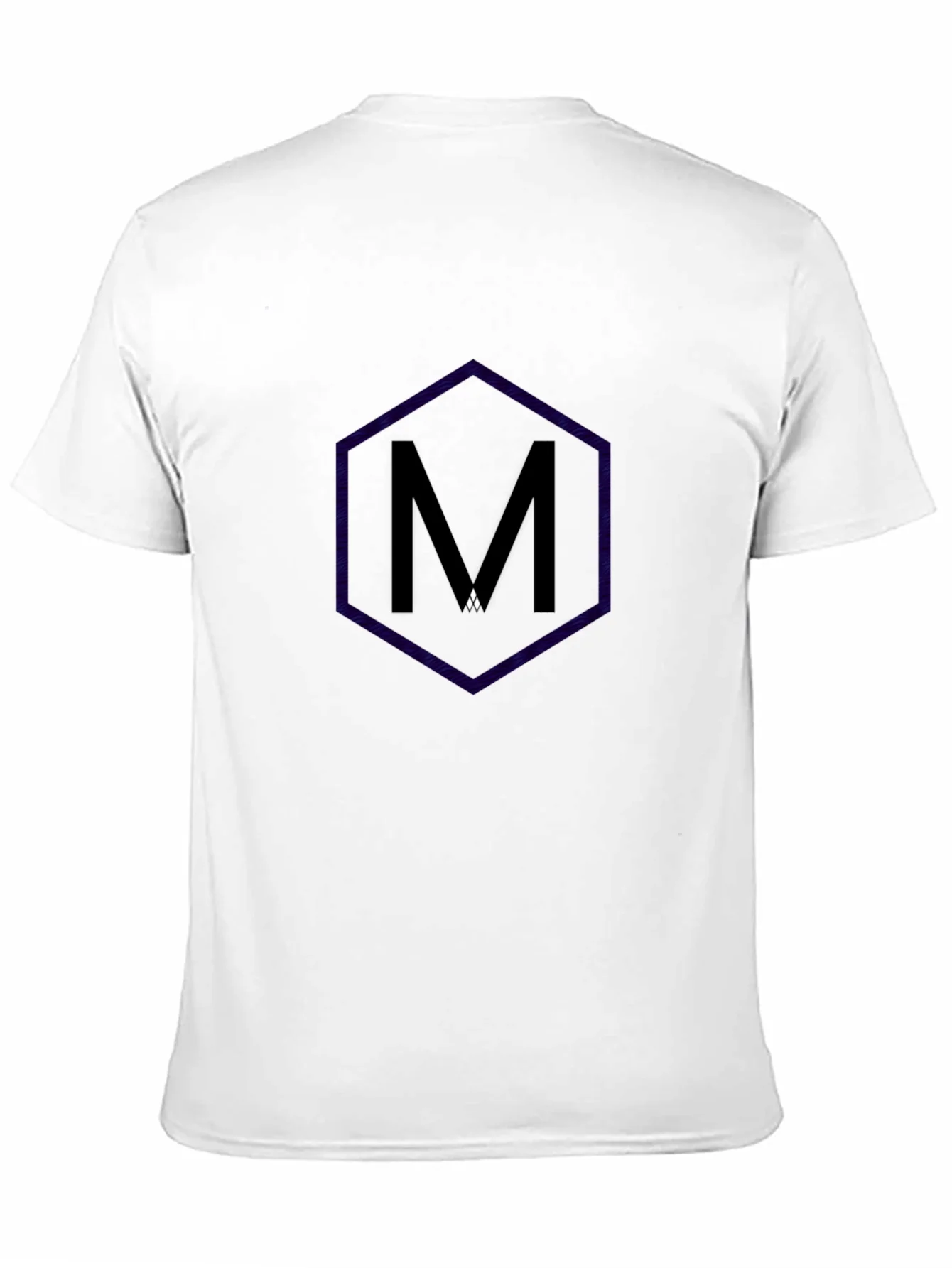 Mens Black T-Shirt with Hexagon M Design