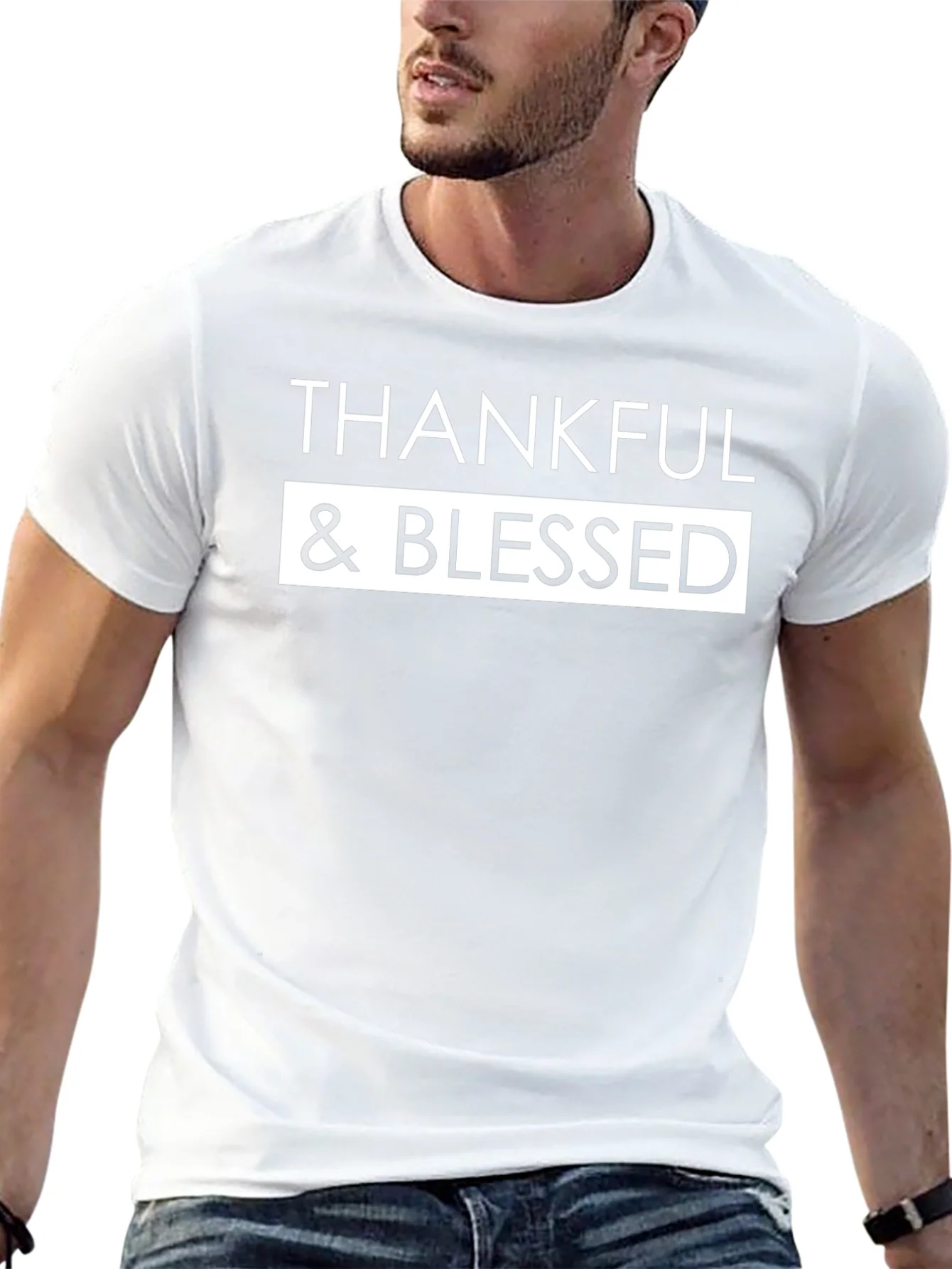 Thankful & Blessed Black Graphic Tee