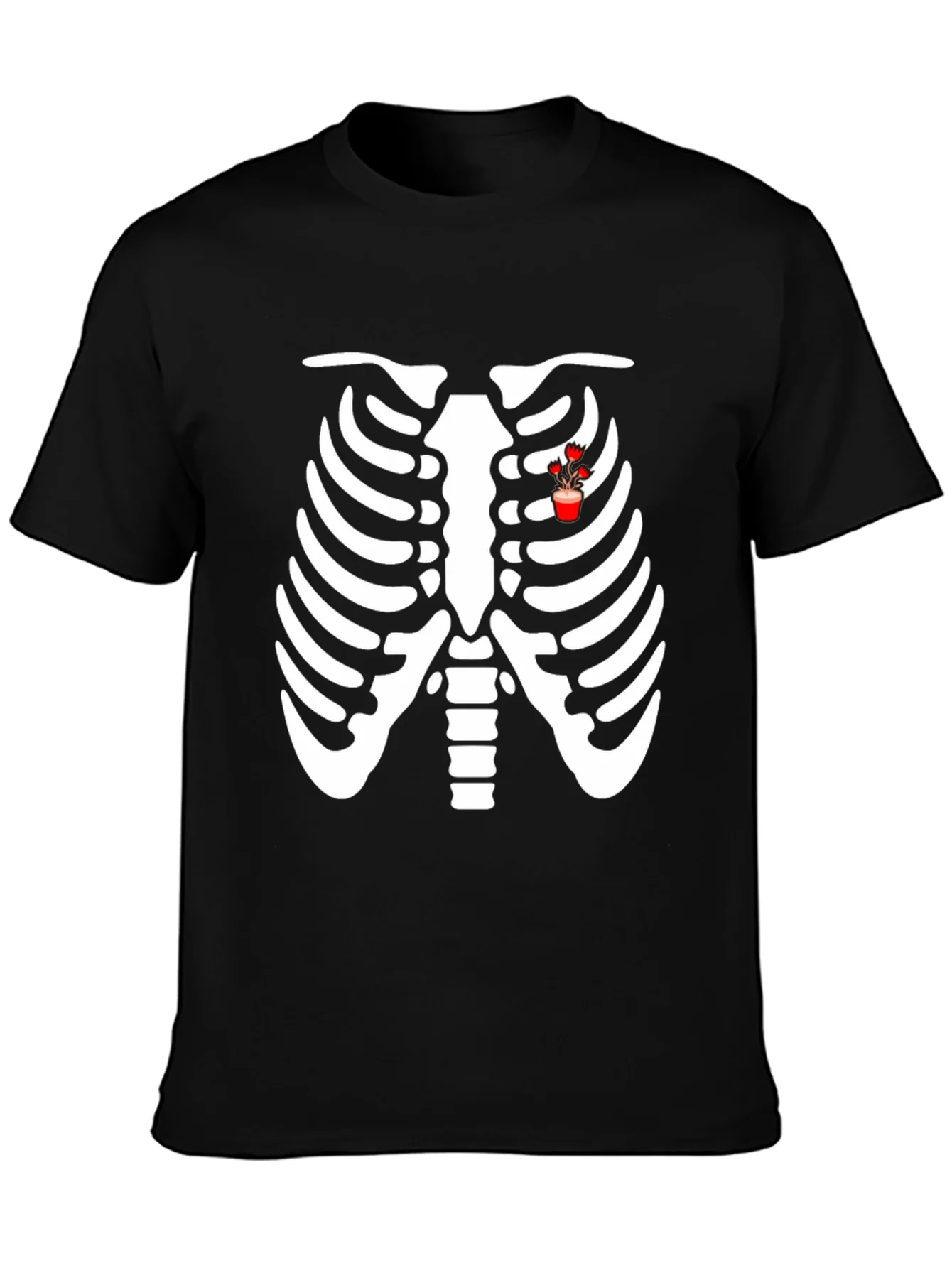 Rib Cage Heart Flower T-Shirt