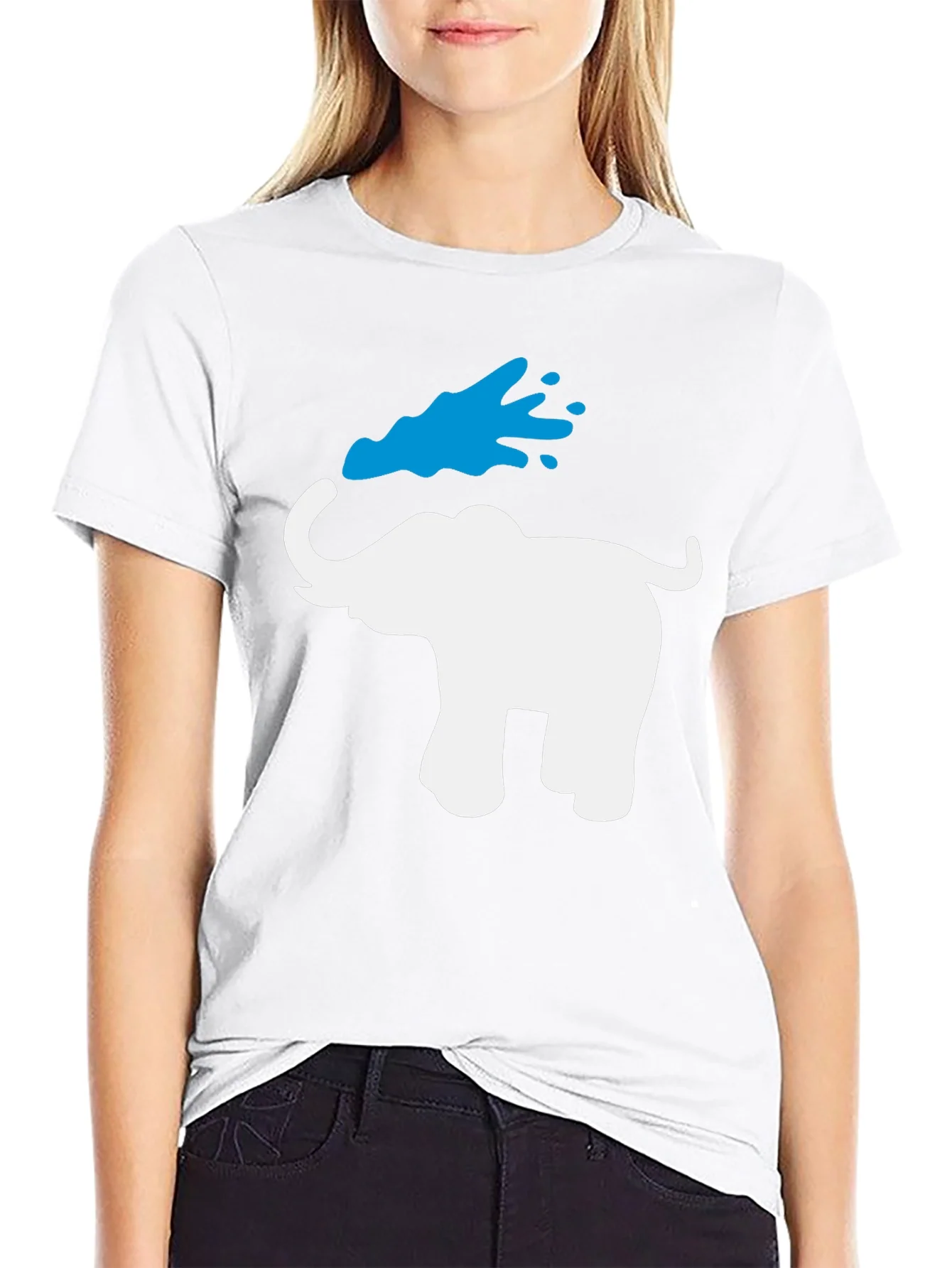 Elephant Water Splash Graphic T-Shirt