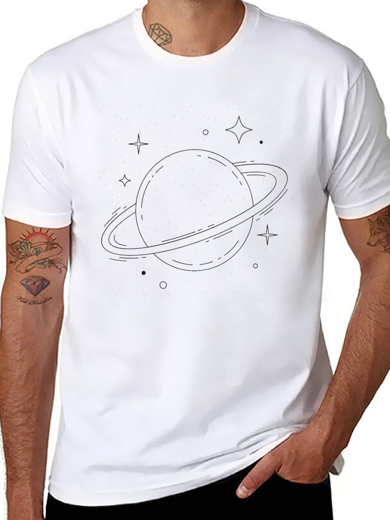 Constellation Print Black T-Shirt