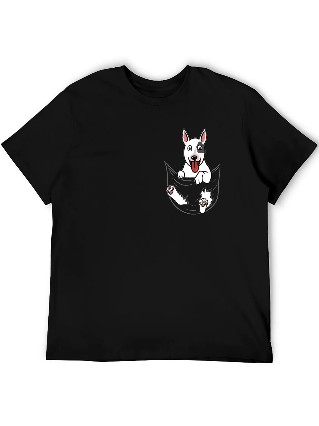 Dog Pocket T-Shirt - Black Bull Terrier Tee