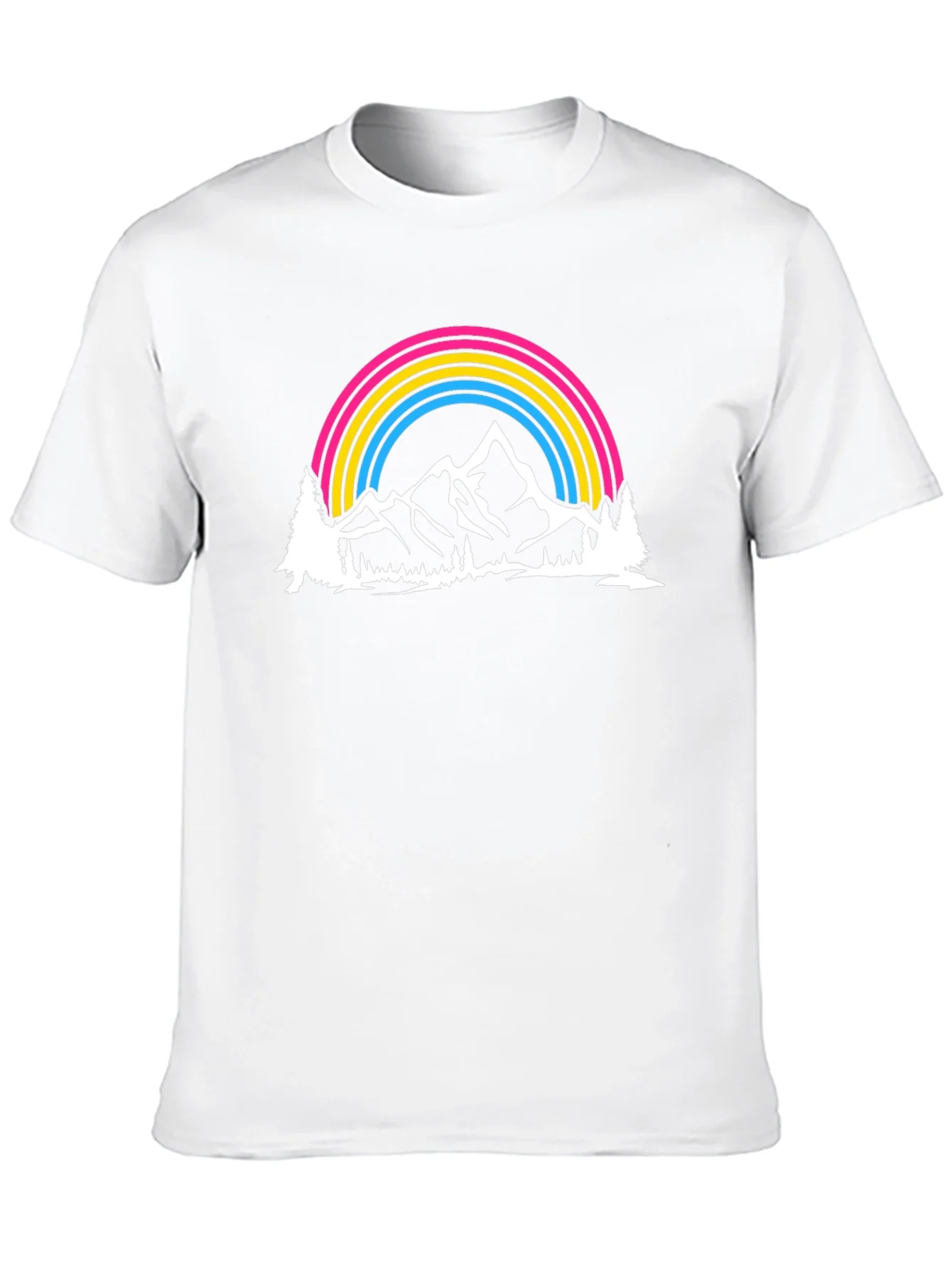 Pansexual Pride Mountain Rainbow Graphic T-Shirt