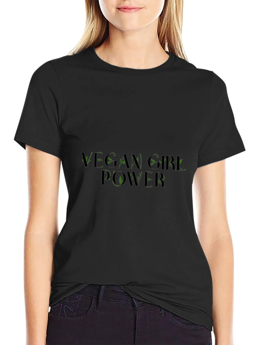 Vegan Girl Power Tee - Black Cotton Graphic T-Shirt