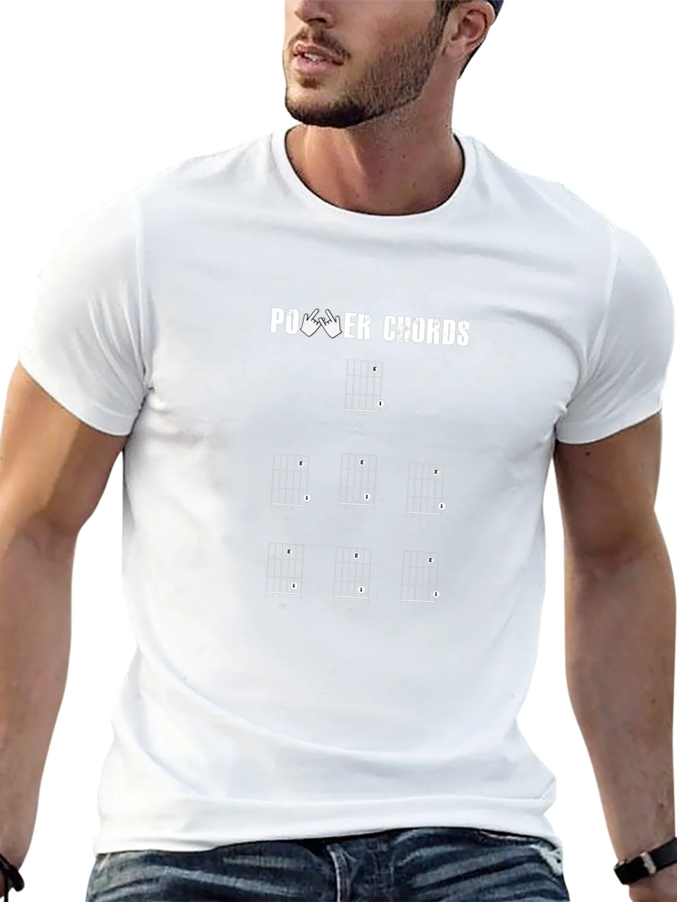 Power Chords Guitarist Black T-Shirt