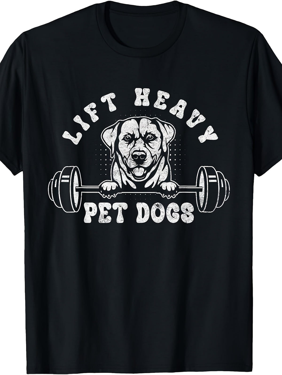 Lift Heavy Pet Dogs Retro Gym Fitness Weightlifting Workout T-Shirt