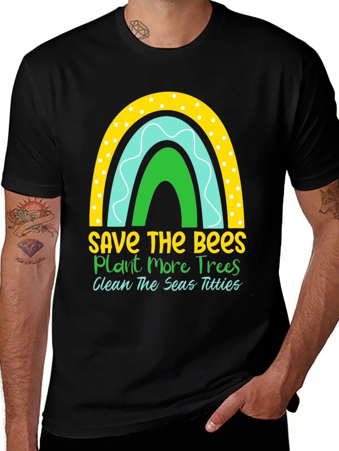 Save the Bees Graphic Tee - Environmental Awareness