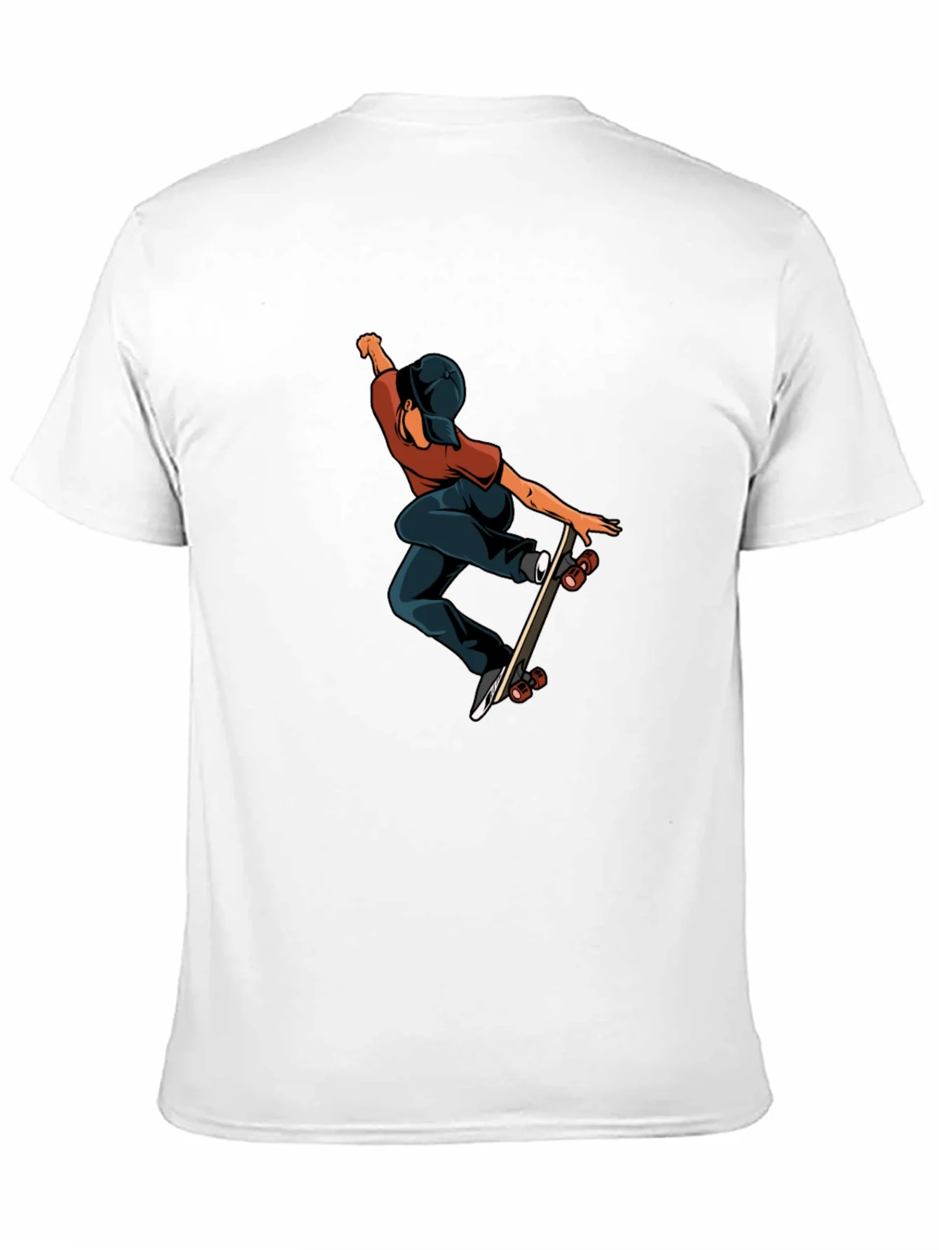 Skateboard Graphic Tee - Cool Black Cotton T-Shirt