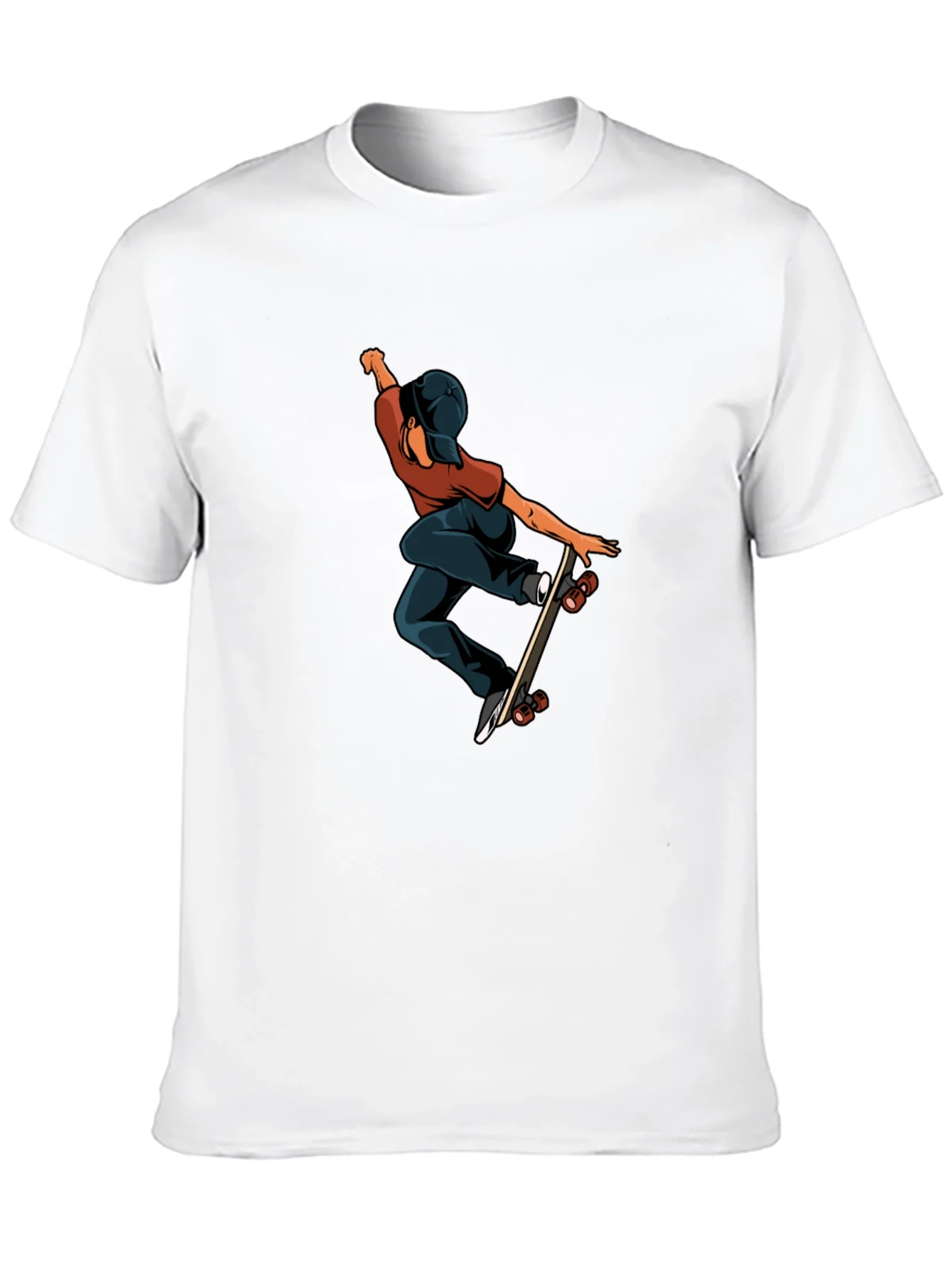 Skateboard Graphic Tee - Cool Black Cotton T-Shirt
