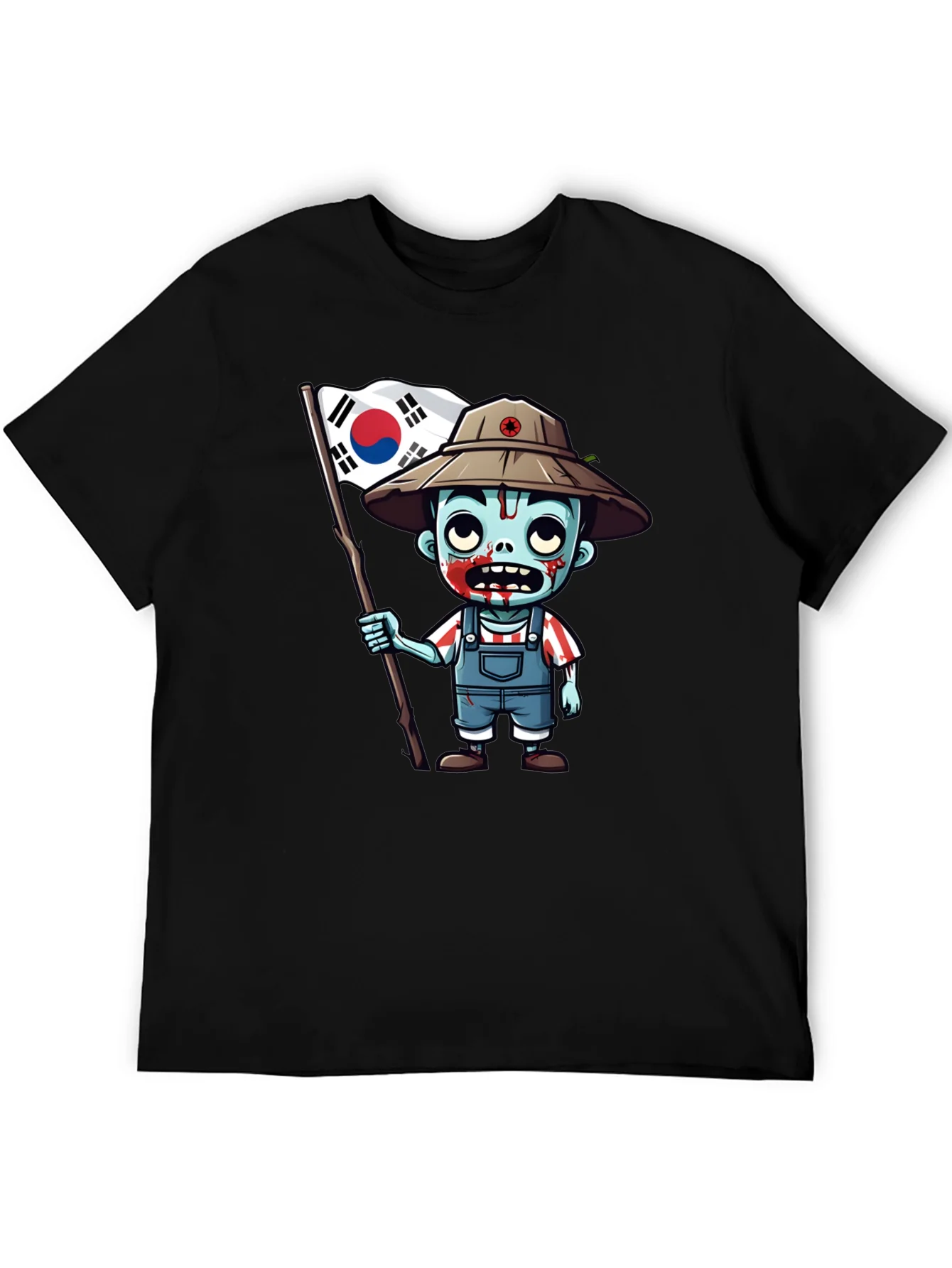 Zombie South Korea Flag Graphic T-Shirt