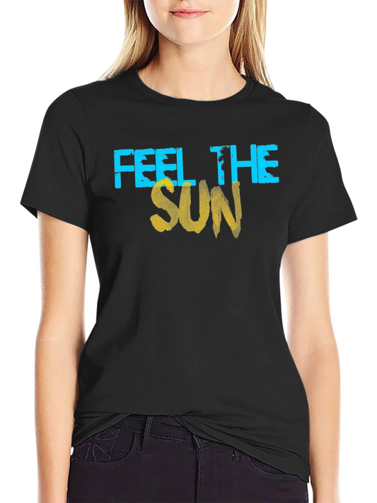 Feel The Sun T-Shirt - Graphic Tee - Black Cotton