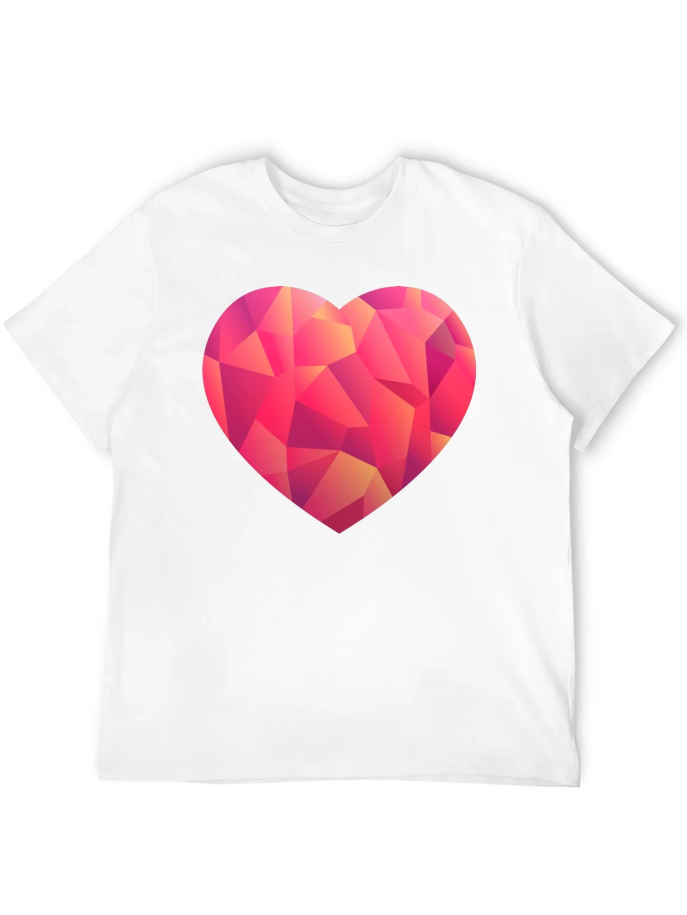Geometric Heart Print Black T-Shirt