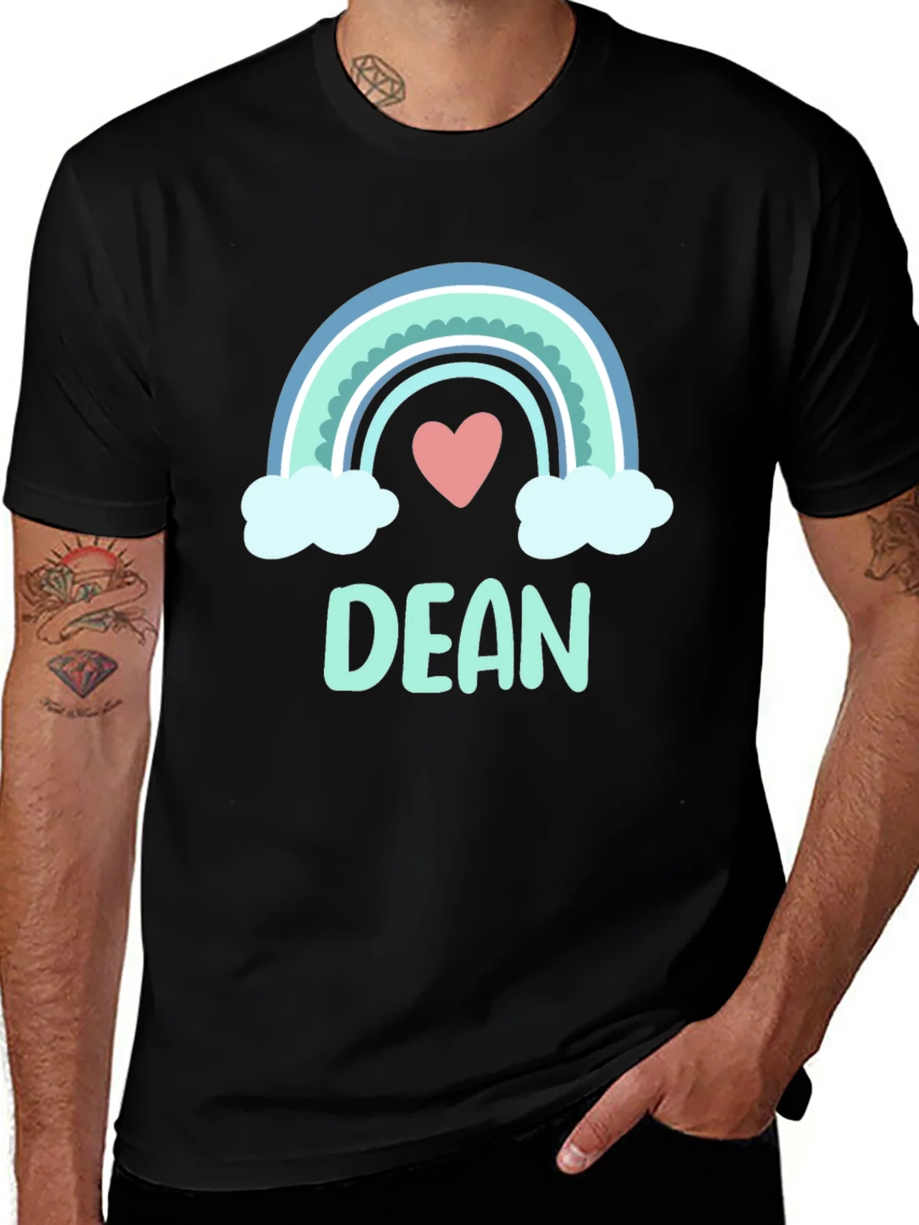 Dean Rainbow Heart Custom T-Shirt