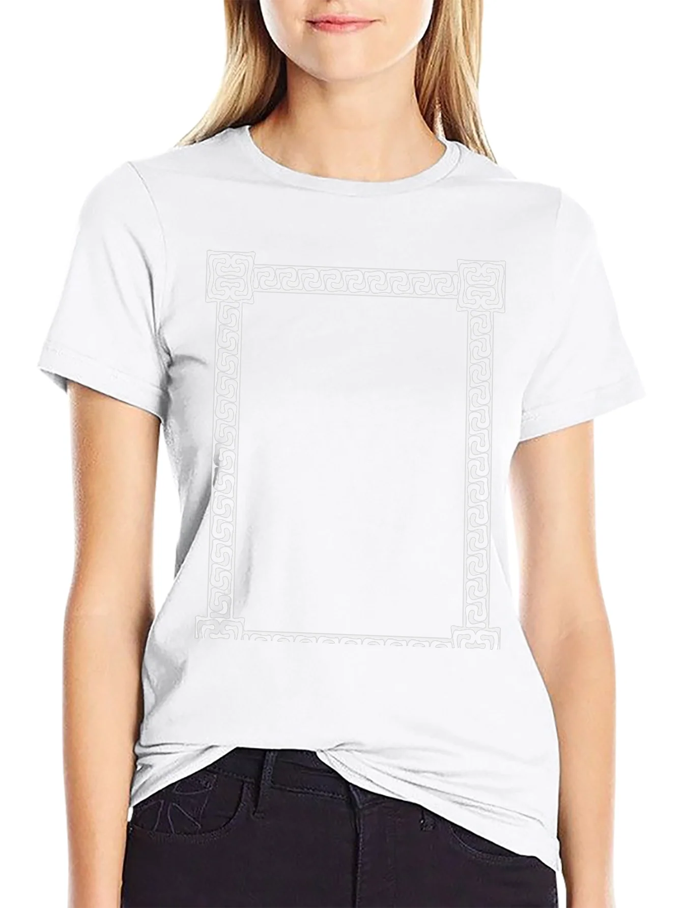 Greek Key Border Black T-Shirt
