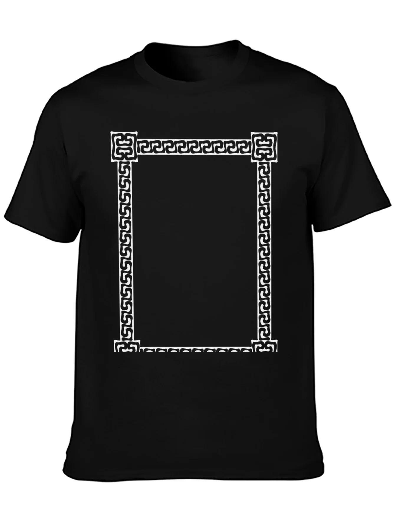 Greek Key Border Black T-Shirt
