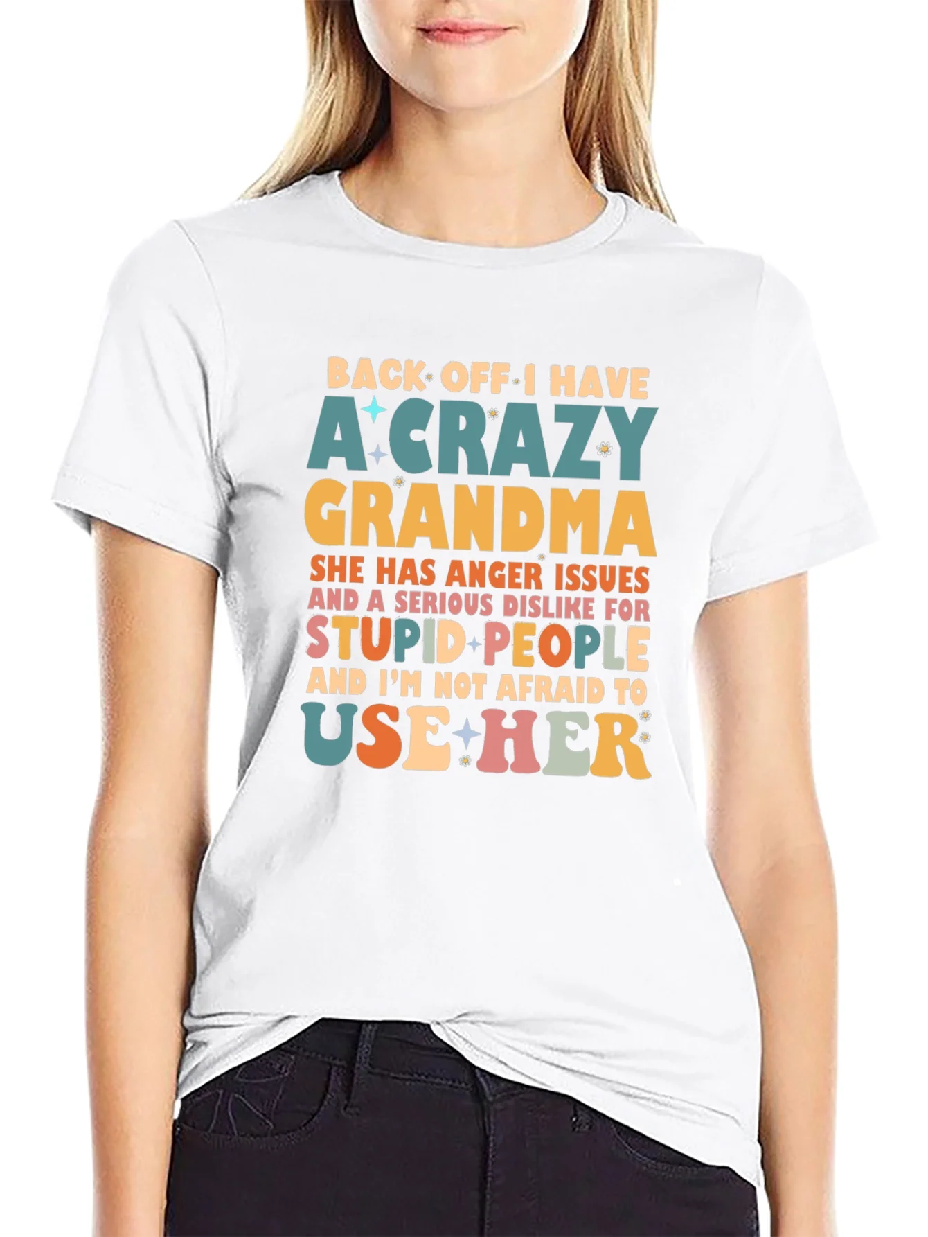 Crazy Grandma Novelty Graphic T-Shirt