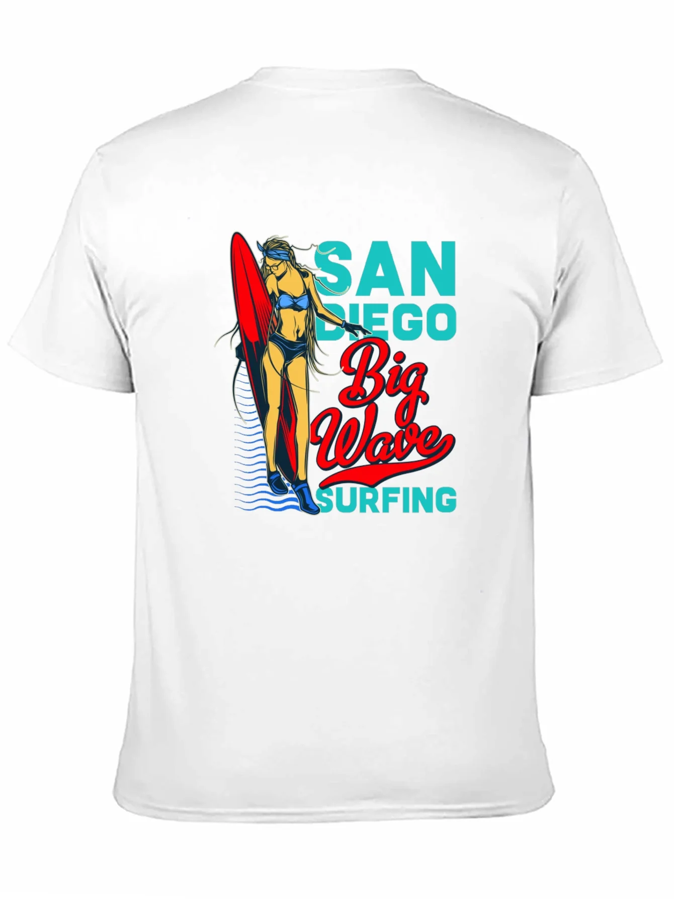 San Diego Big Wave Surfing Graphic T-Shirt
