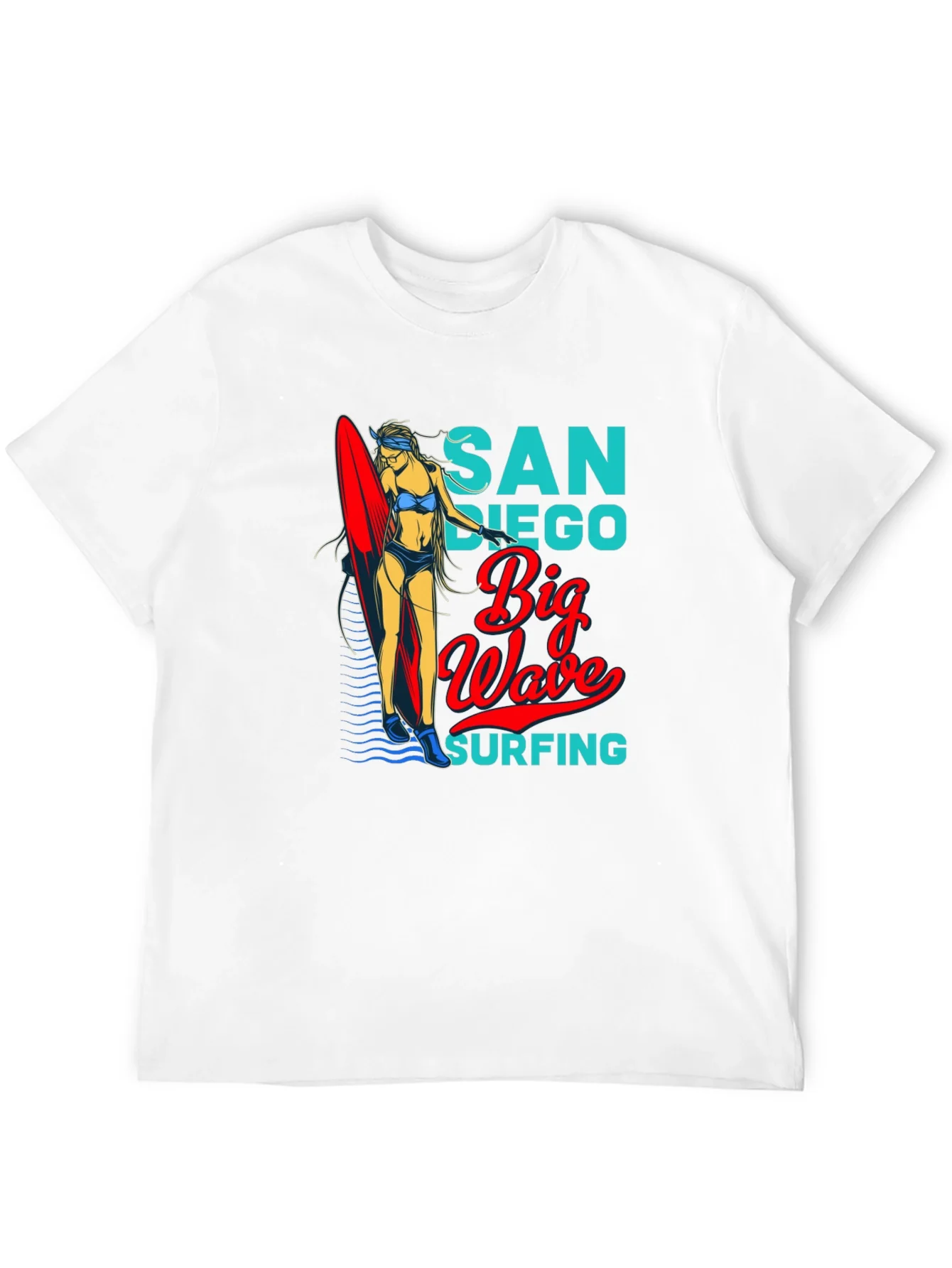 San Diego Big Wave Surfing Graphic T-Shirt