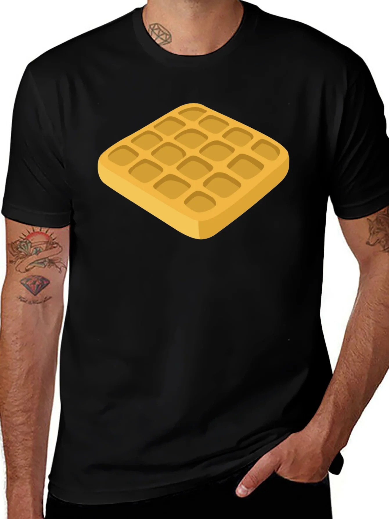 Waffle Graphic T-Shirt - Foodie Style