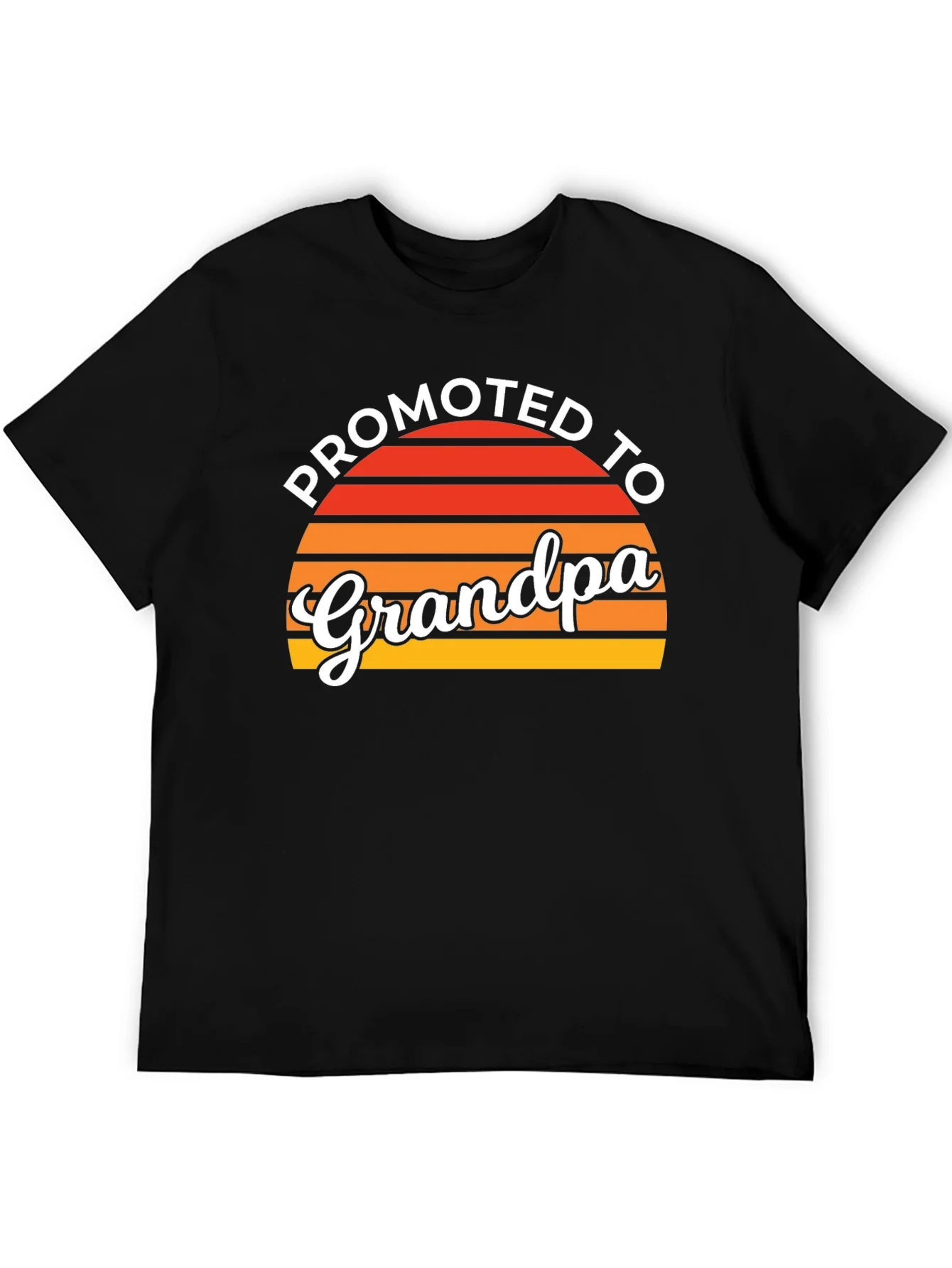 Promoted to Grandpa Graphic Tee - Retro Sunset Style